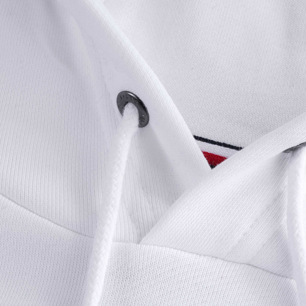 Flag Logo Embroidery Hoody - White