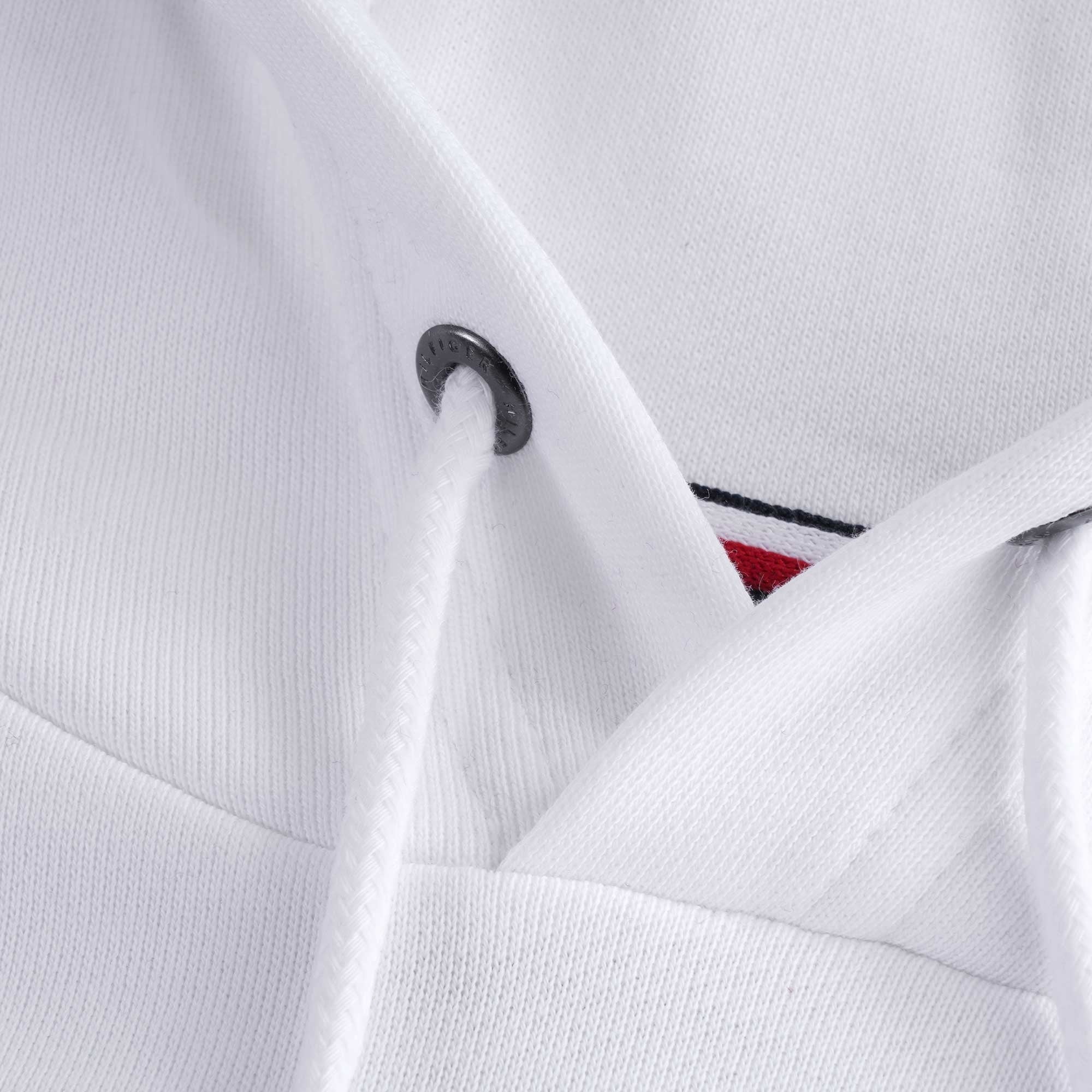 Flag Logo Embroidery Hoody - White