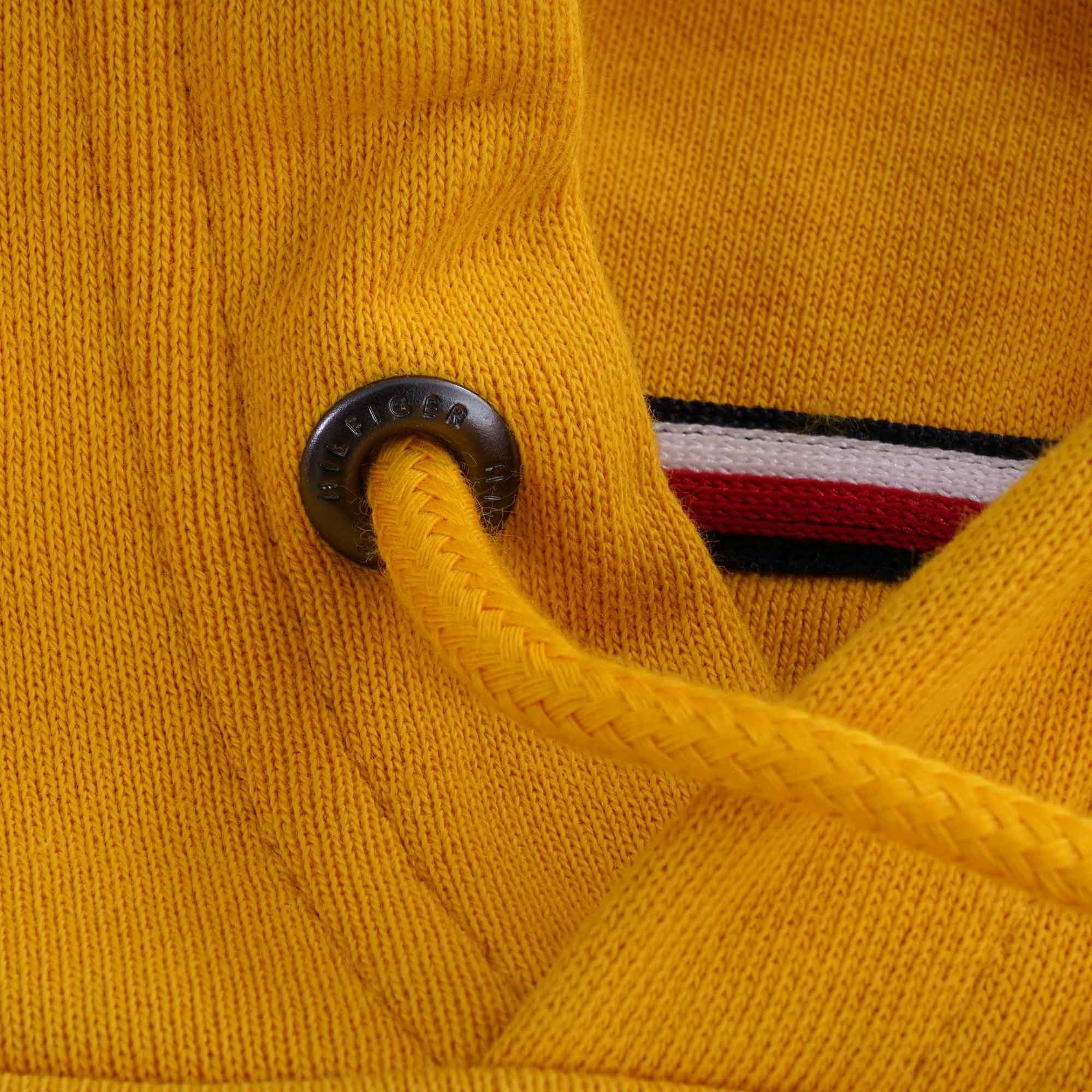 Flag Logo Embroidery Hoody - Yellow