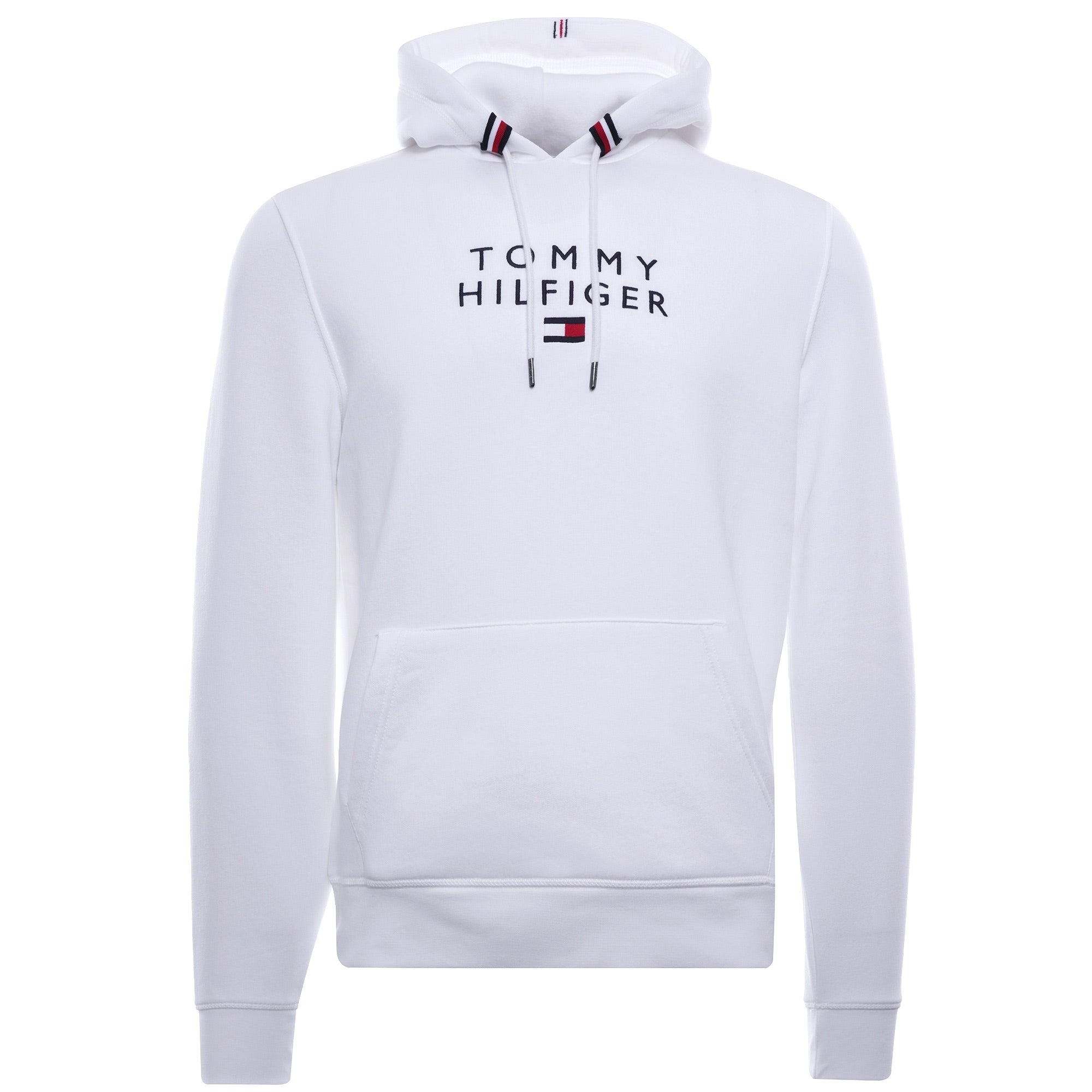 Flag Logo Embroidery Hoody - White