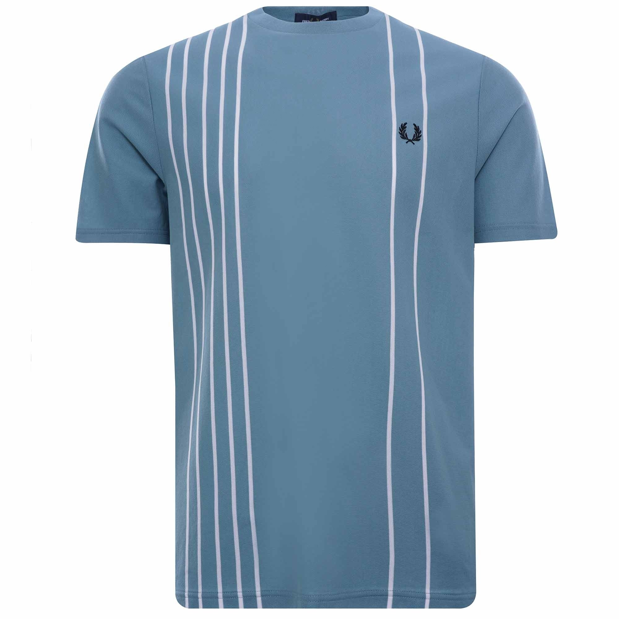 Refined Piqu Striped T-Shirt - Blue