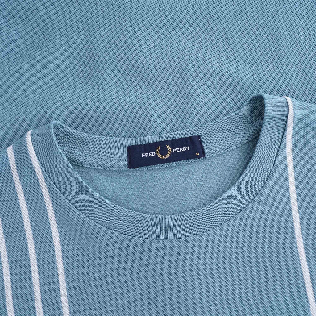 Refined Piqu Striped T-Shirt - Blue