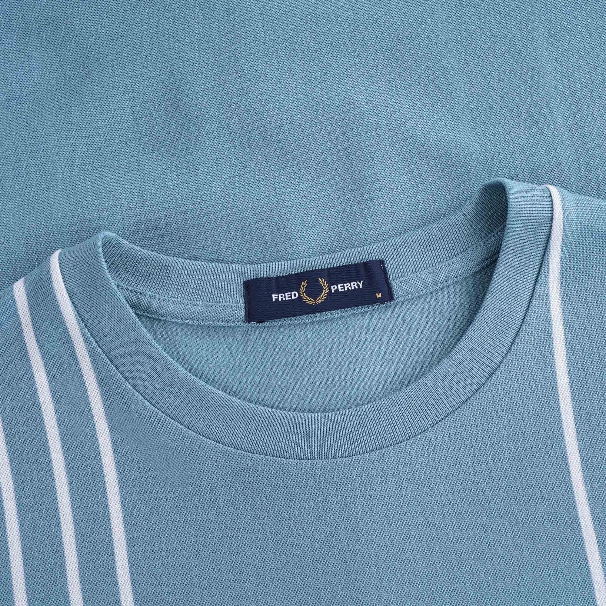 Refined Piqu Striped T-Shirt - Blue