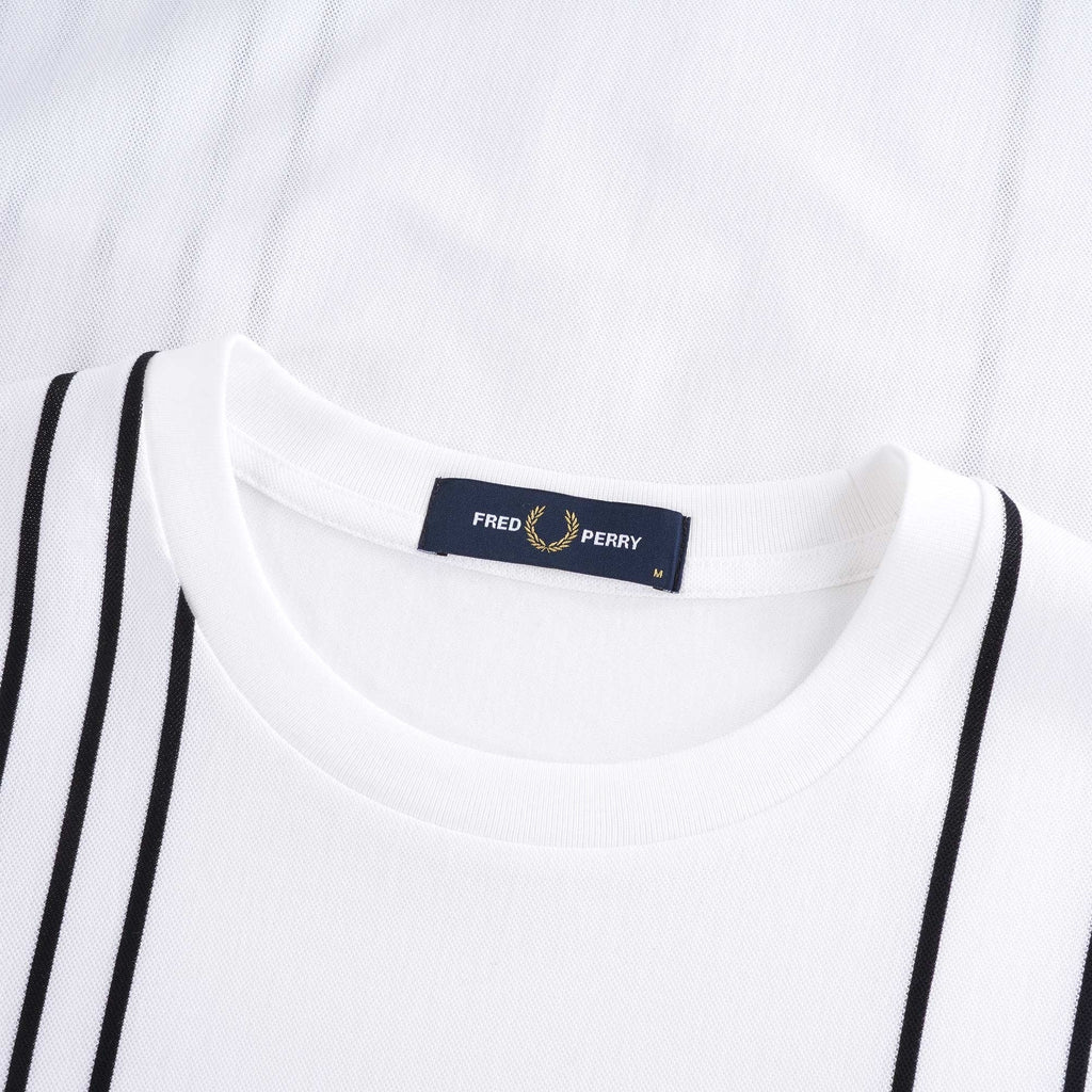 Refined Piqu Striped T-Shirt - Snow White