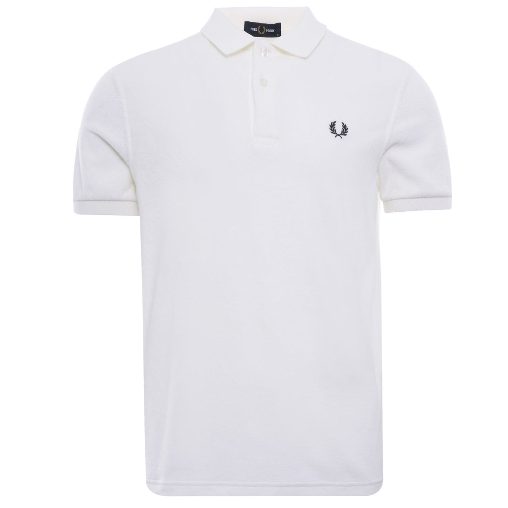 Towelling Polo Shirt - Snow White