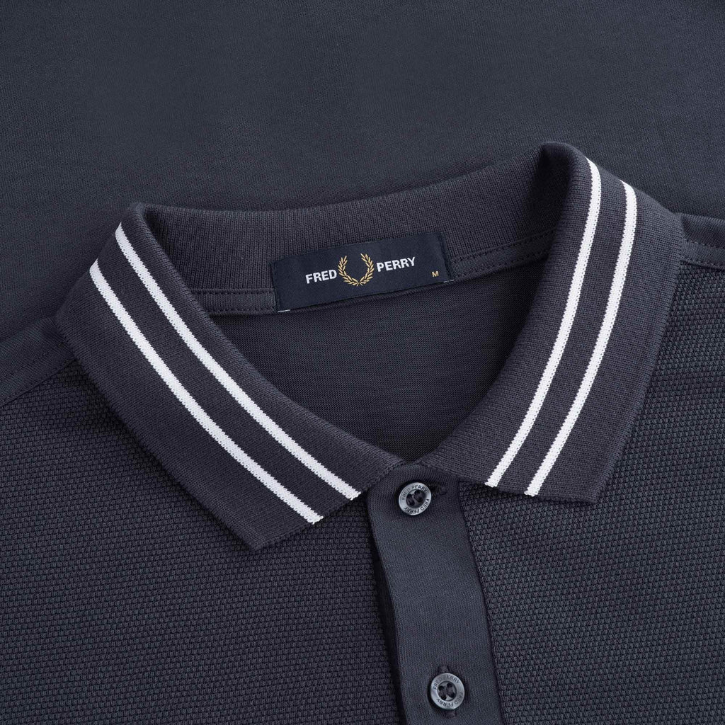 Textured Panel Polo Shirt - Dark Airforce