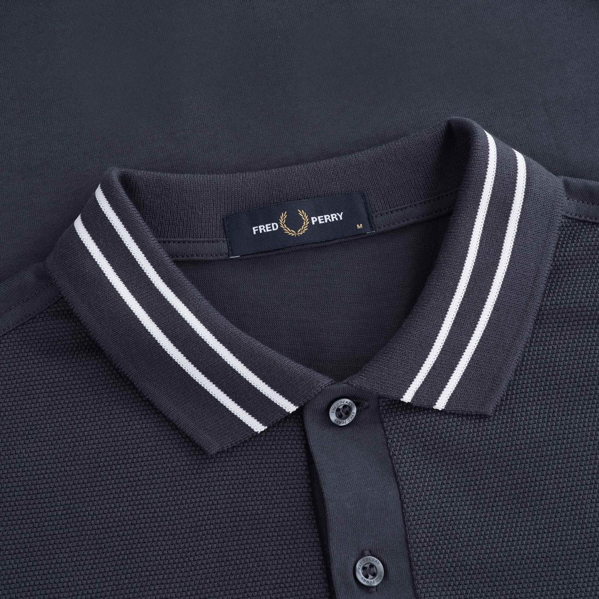 Textured Panel Polo Shirt - Dark Airforce