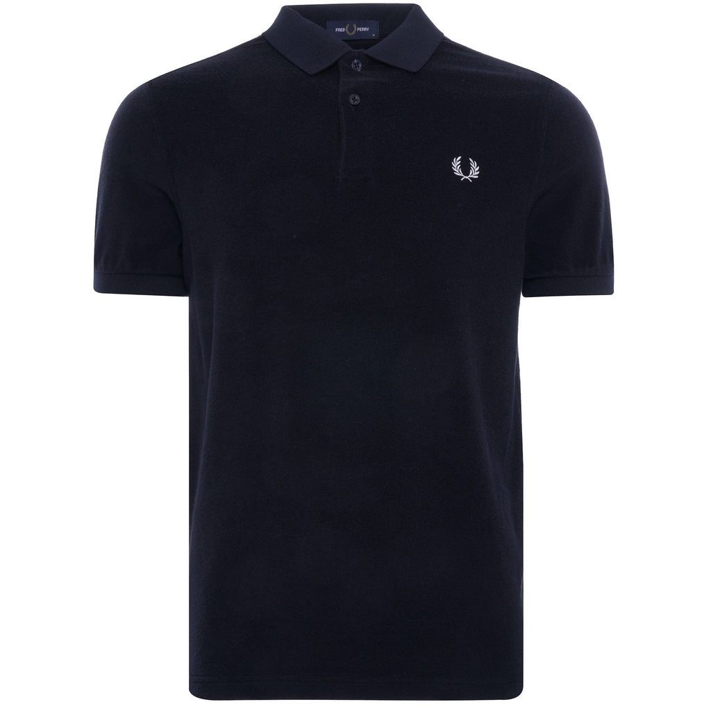 Towelling Polo Shirt - Navy