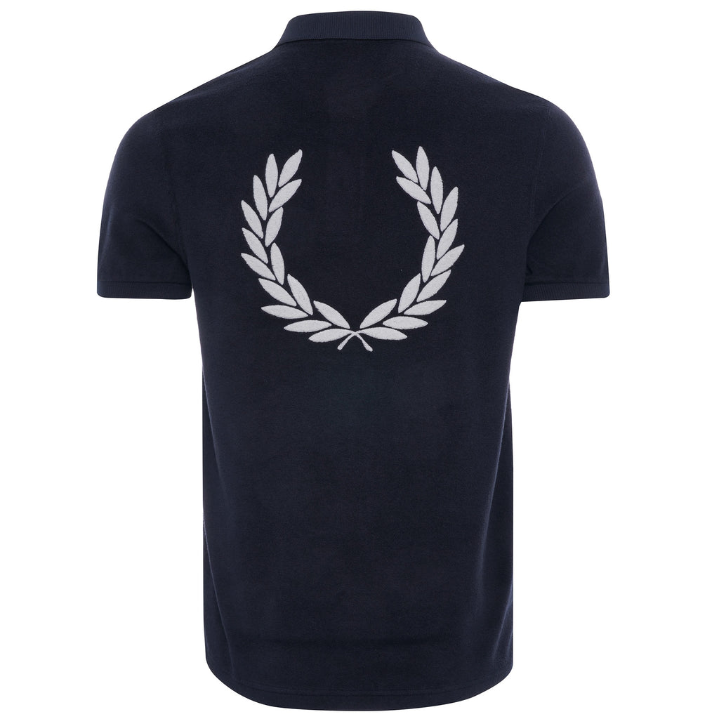 Towelling Polo Shirt - Navy