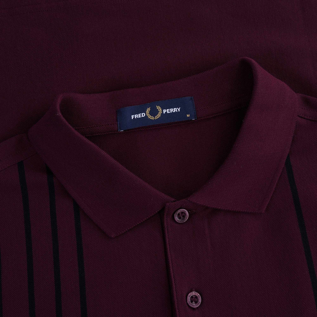 Refined Stripe Polo Shirt - Mahogany