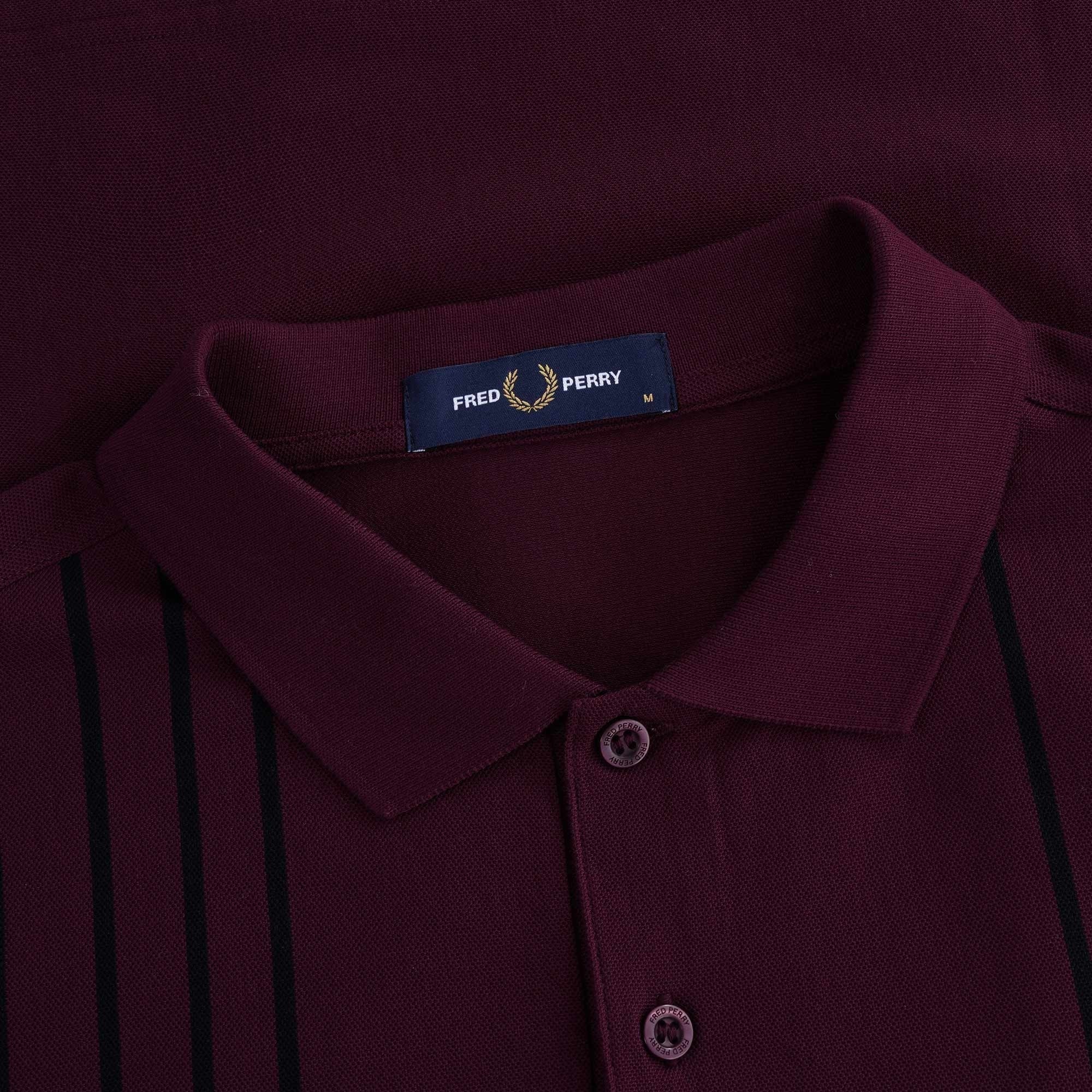 Refined Stripe Polo Shirt - Mahogany