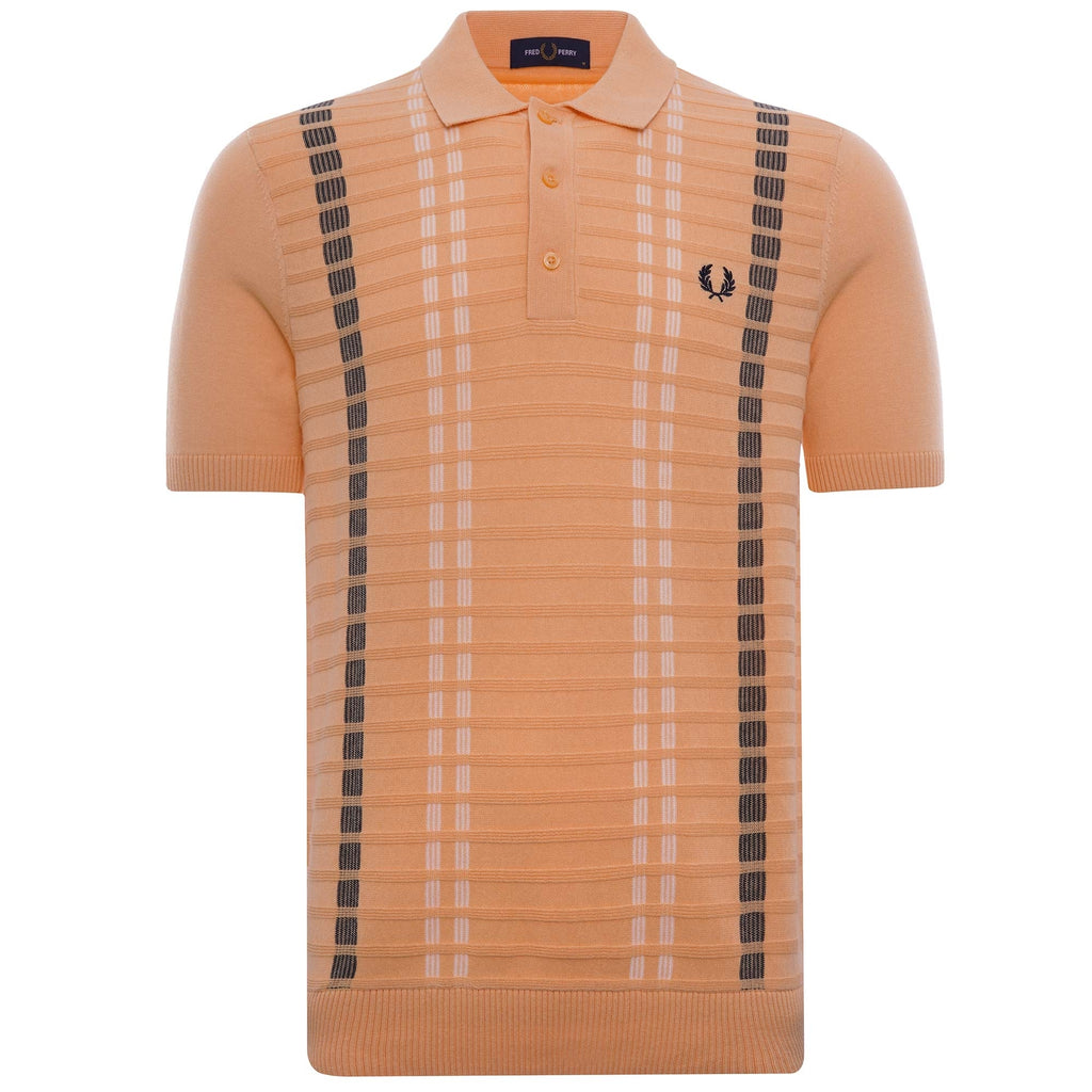 Abstract Check Knitted Shirt - Light Coral