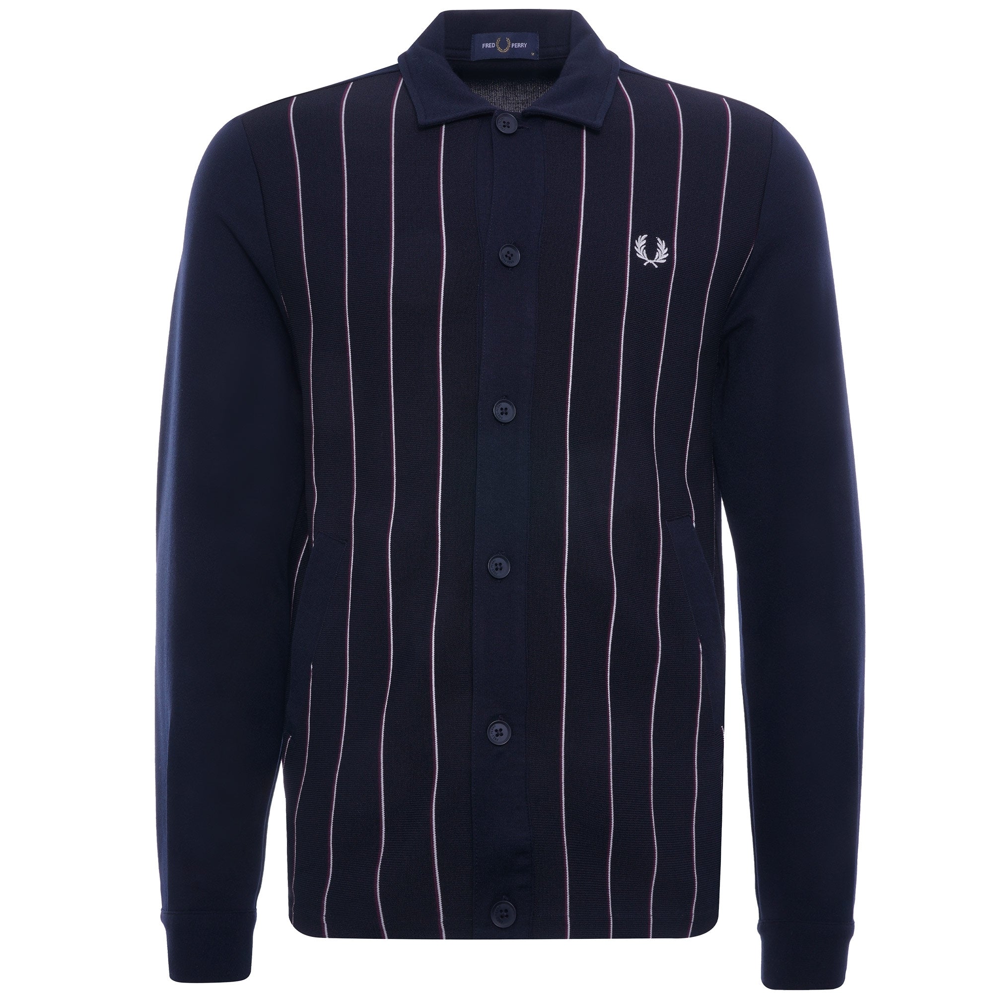 Knitted Panel Track Jacket - Navy