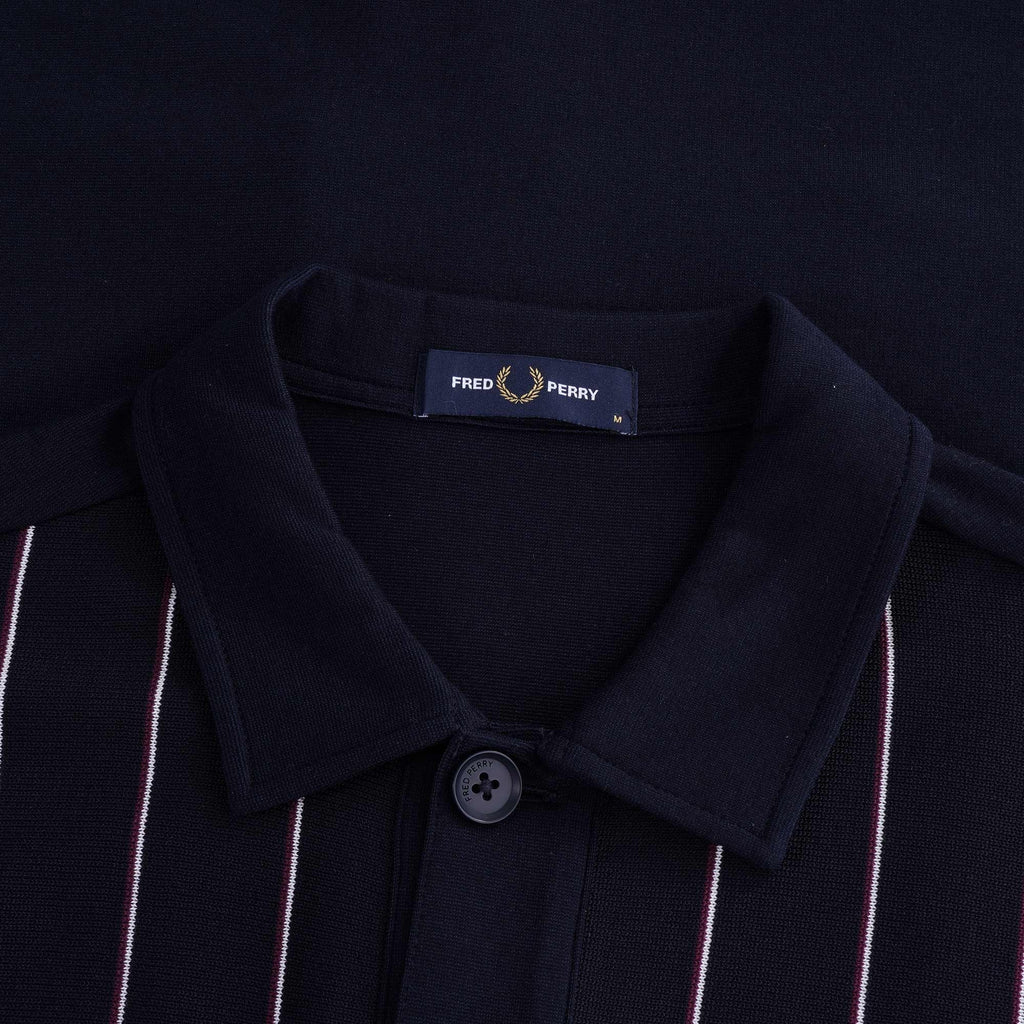 Knitted Panel Track Jacket - Navy