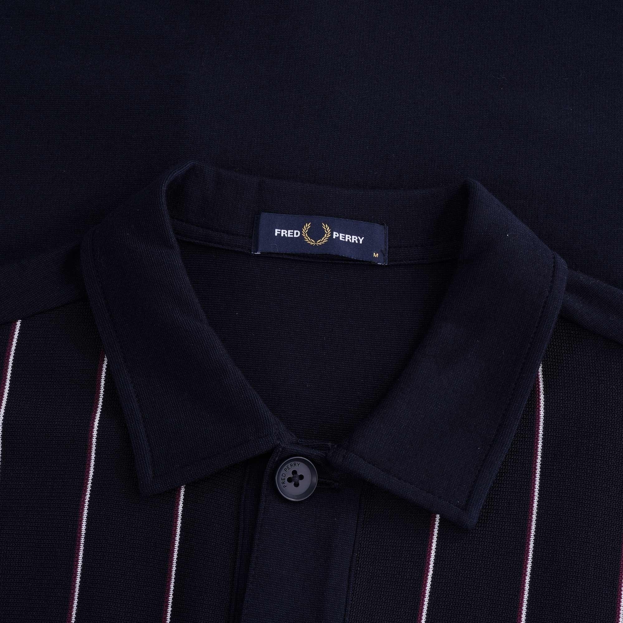 Knitted Panel Track Jacket - Navy