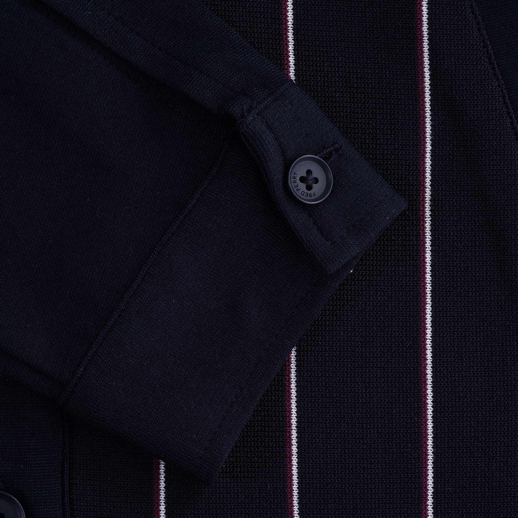Knitted Panel Track Jacket - Navy