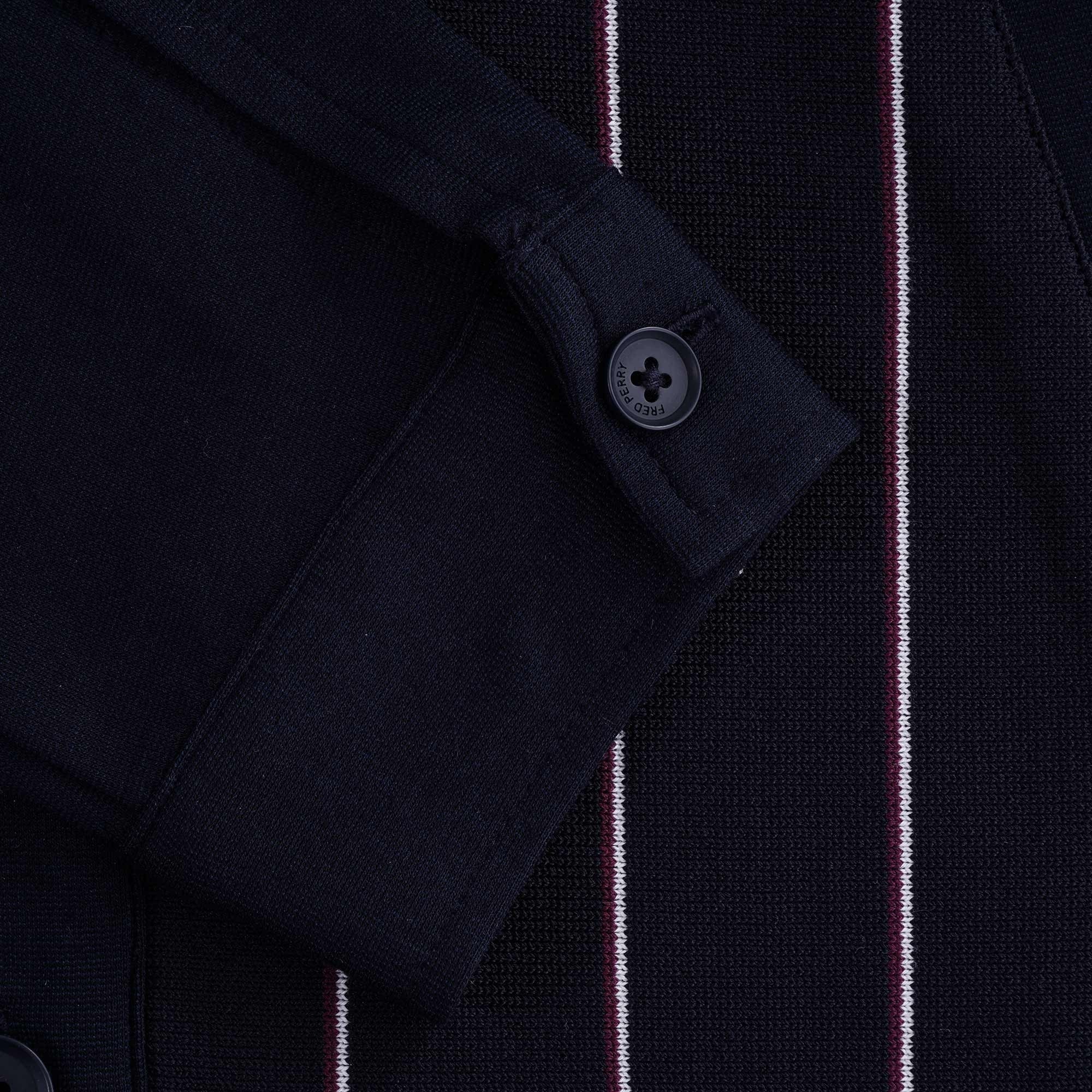 Knitted Panel Track Jacket - Navy