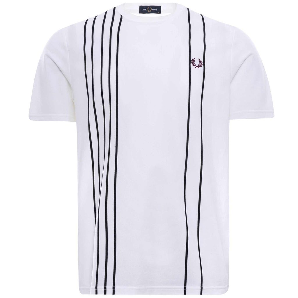Refined Piqu Striped T-Shirt - Snow White