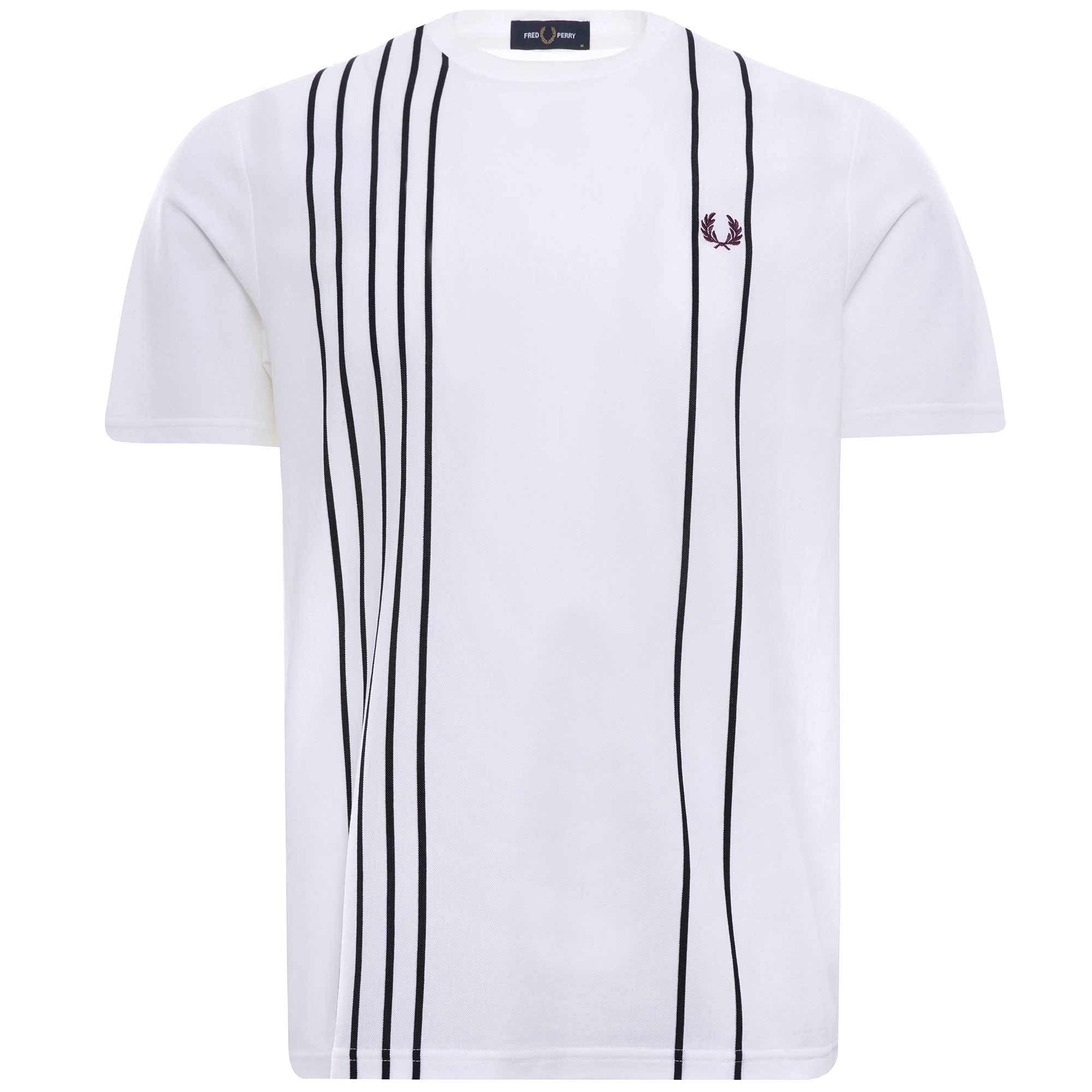 Refined Piqu Striped T-Shirt - Snow White