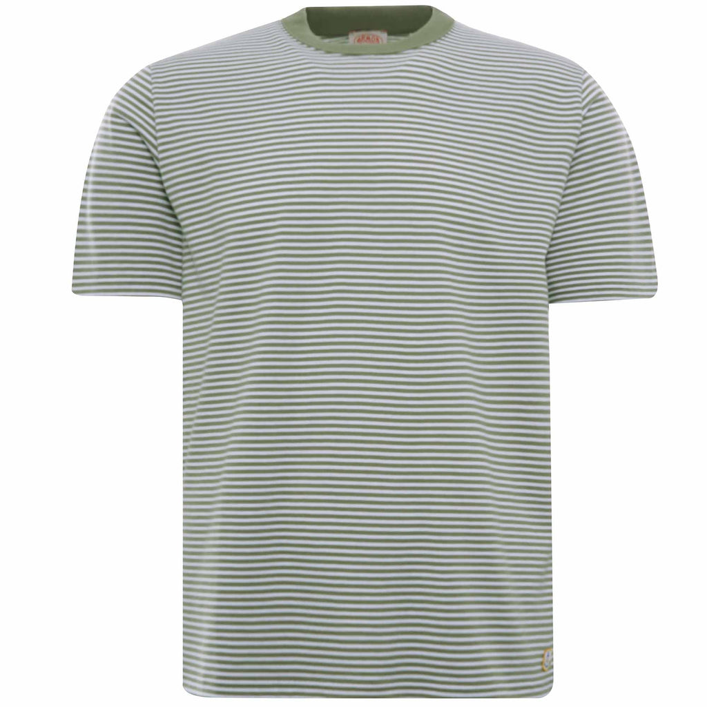Striped Heritage T-Shirt - Fern/Blanc