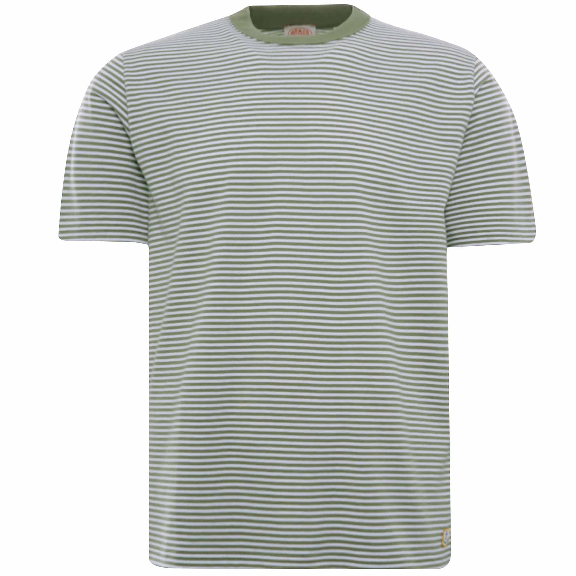 Striped Heritage T-Shirt - Fern/Blanc