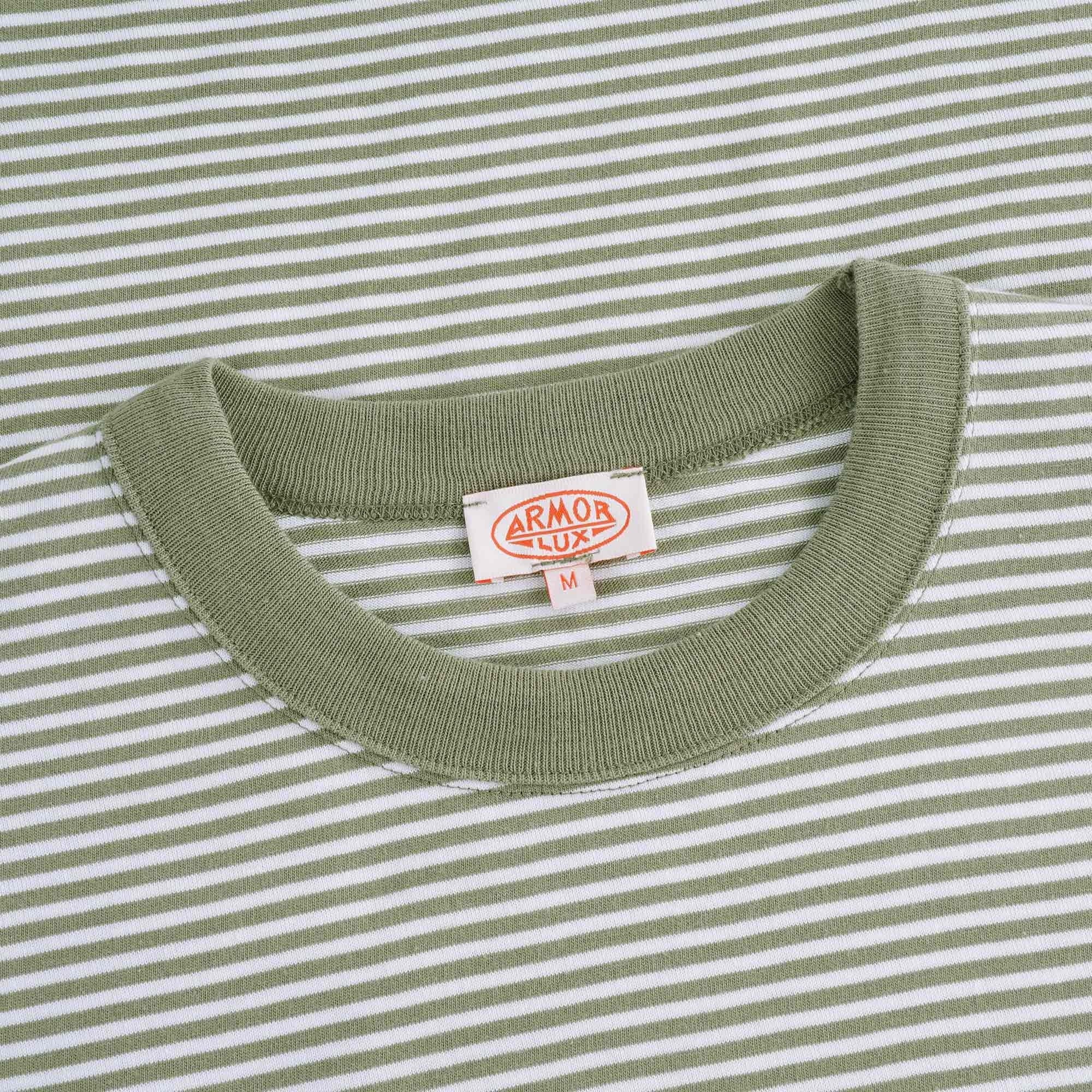 Striped Heritage T-Shirt - Fern/Blanc