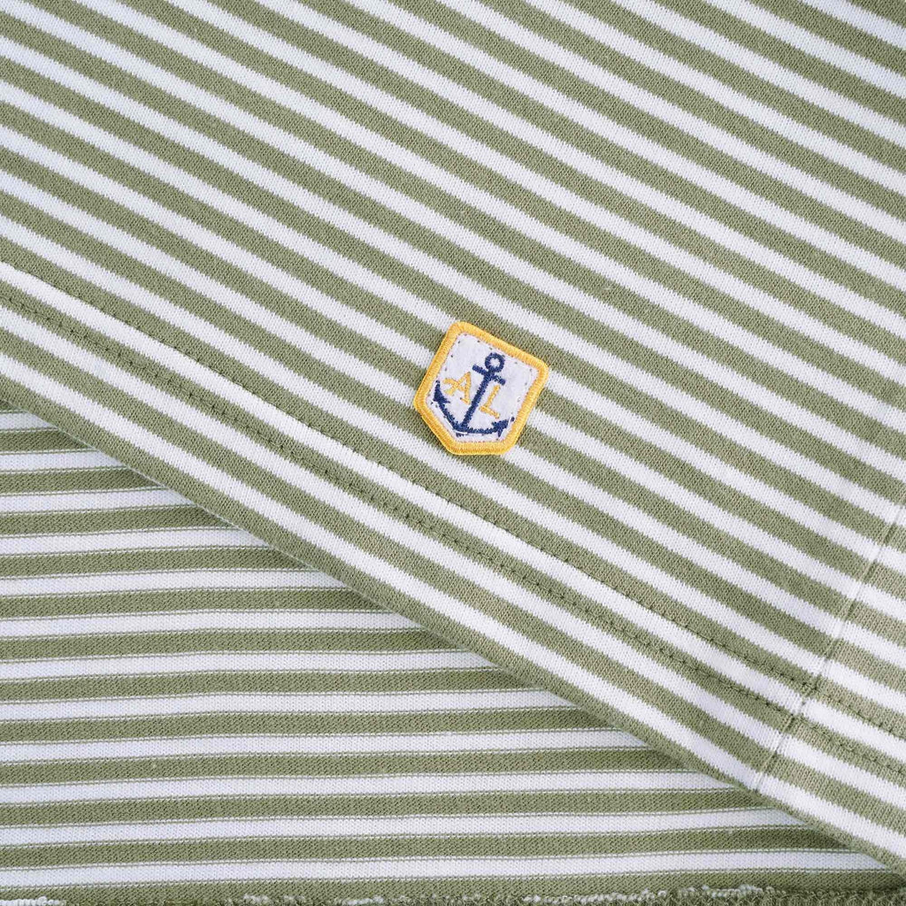 Striped Heritage T-Shirt - Fern/Blanc