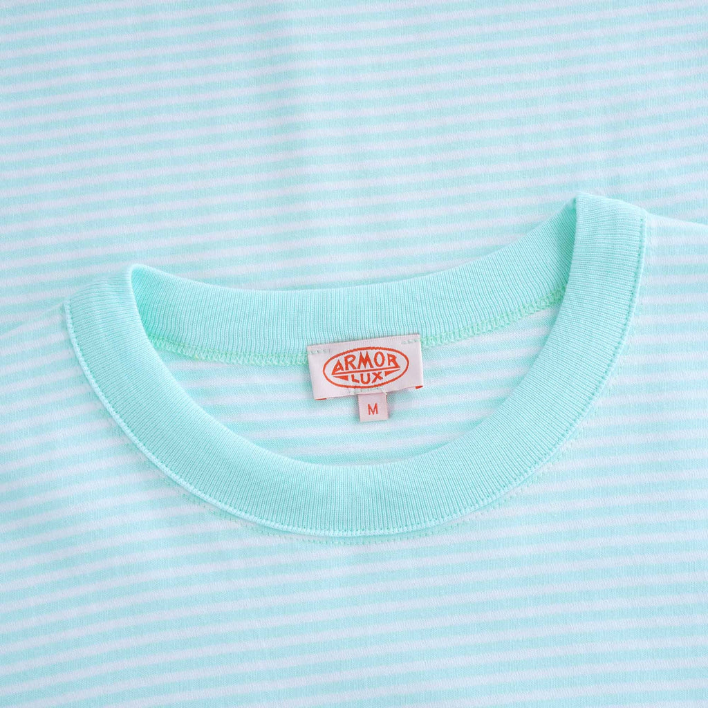 Striped Heritage T-Shirt - Eau/Blanc