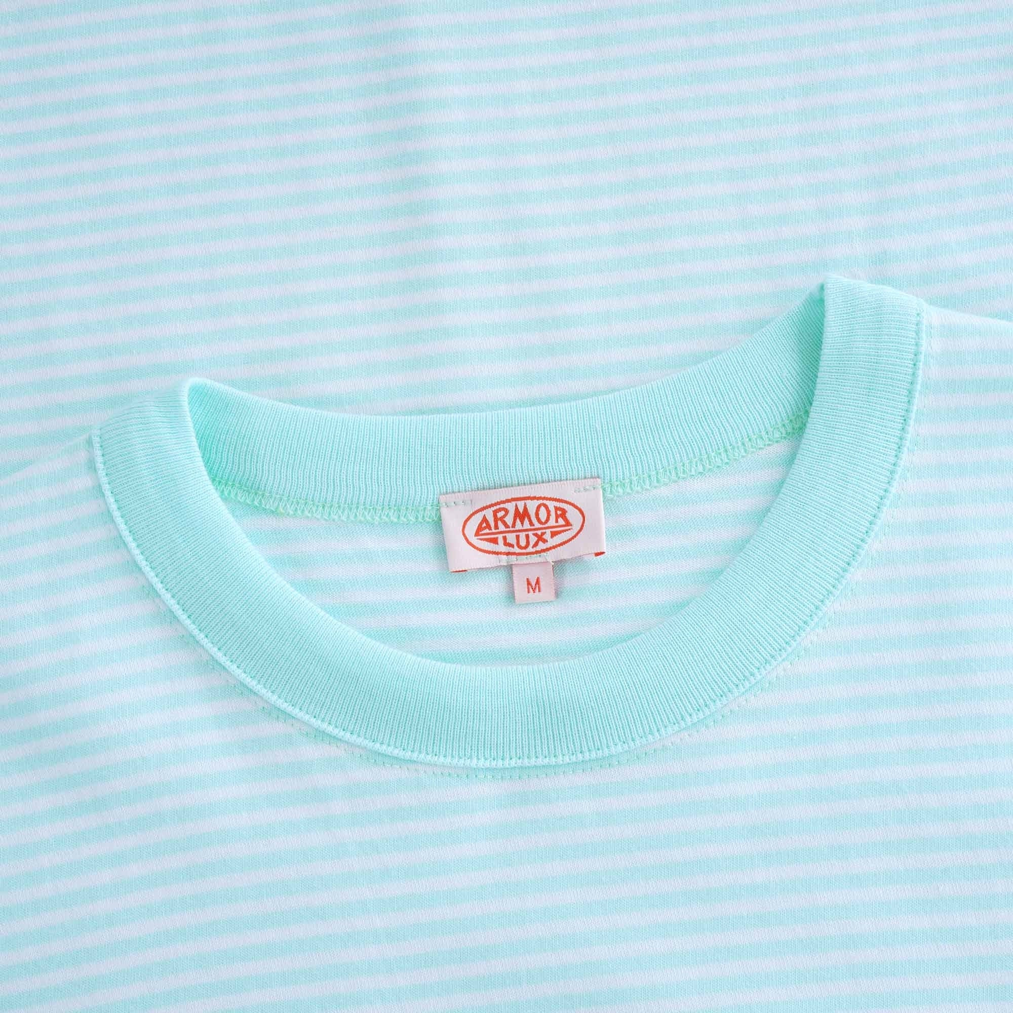 Striped Heritage T-Shirt - Eau/Blanc