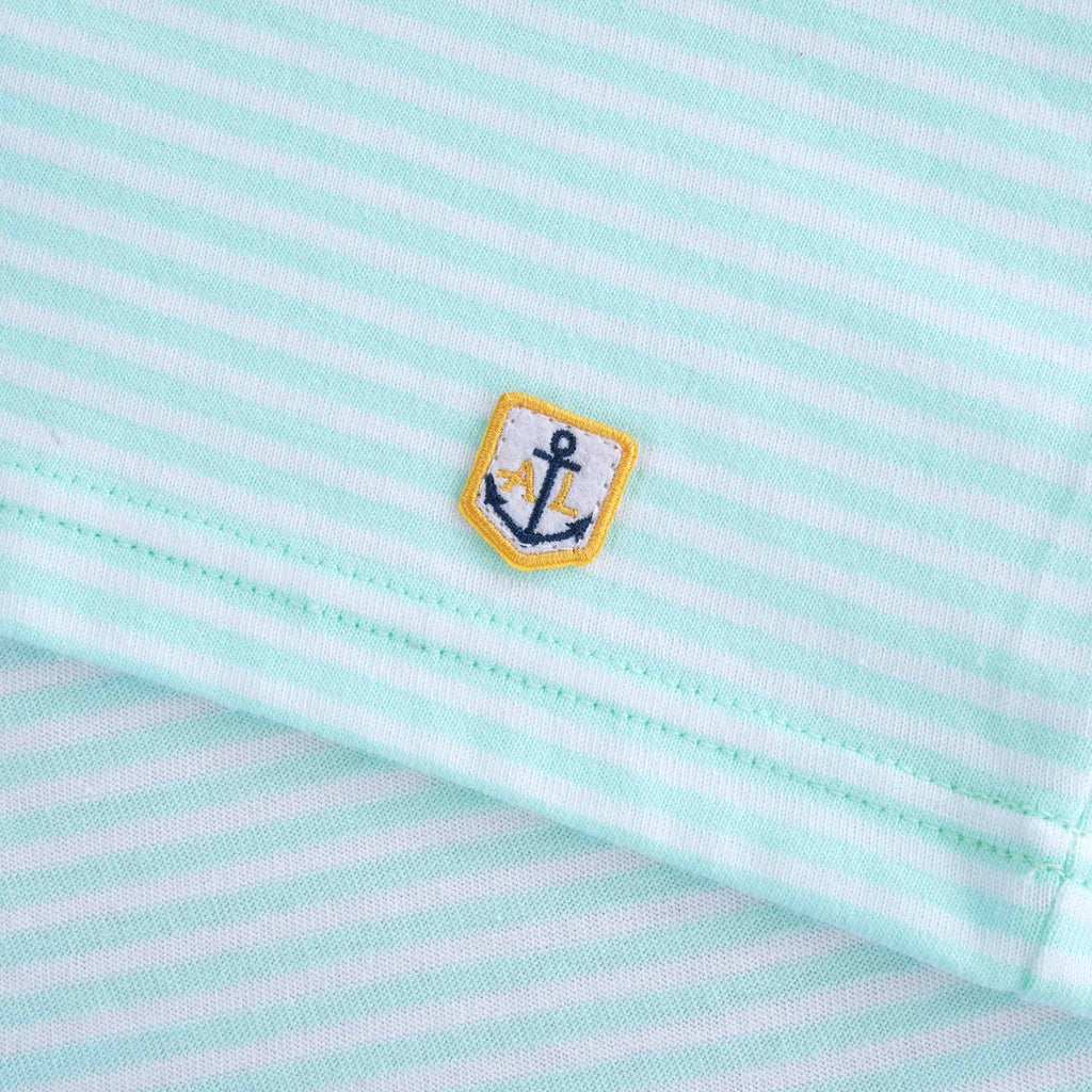 Striped Heritage T-Shirt - Eau/Blanc