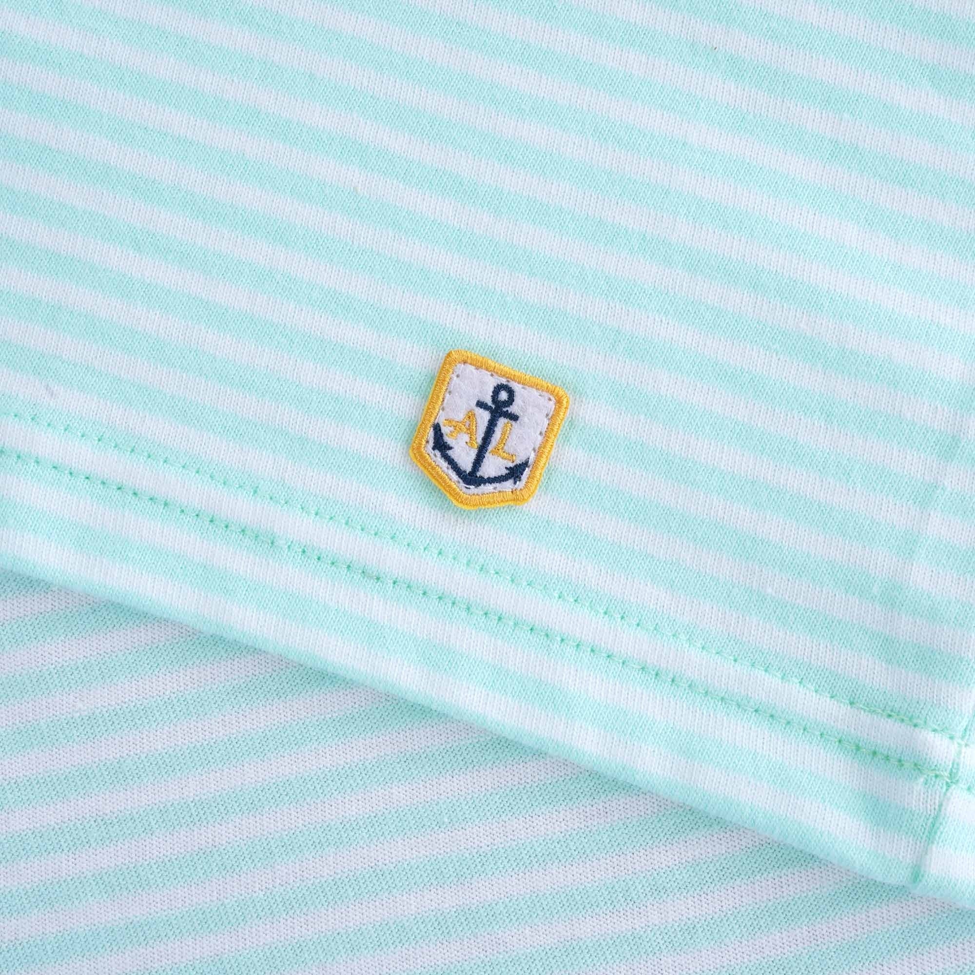 Striped Heritage T-Shirt - Eau/Blanc