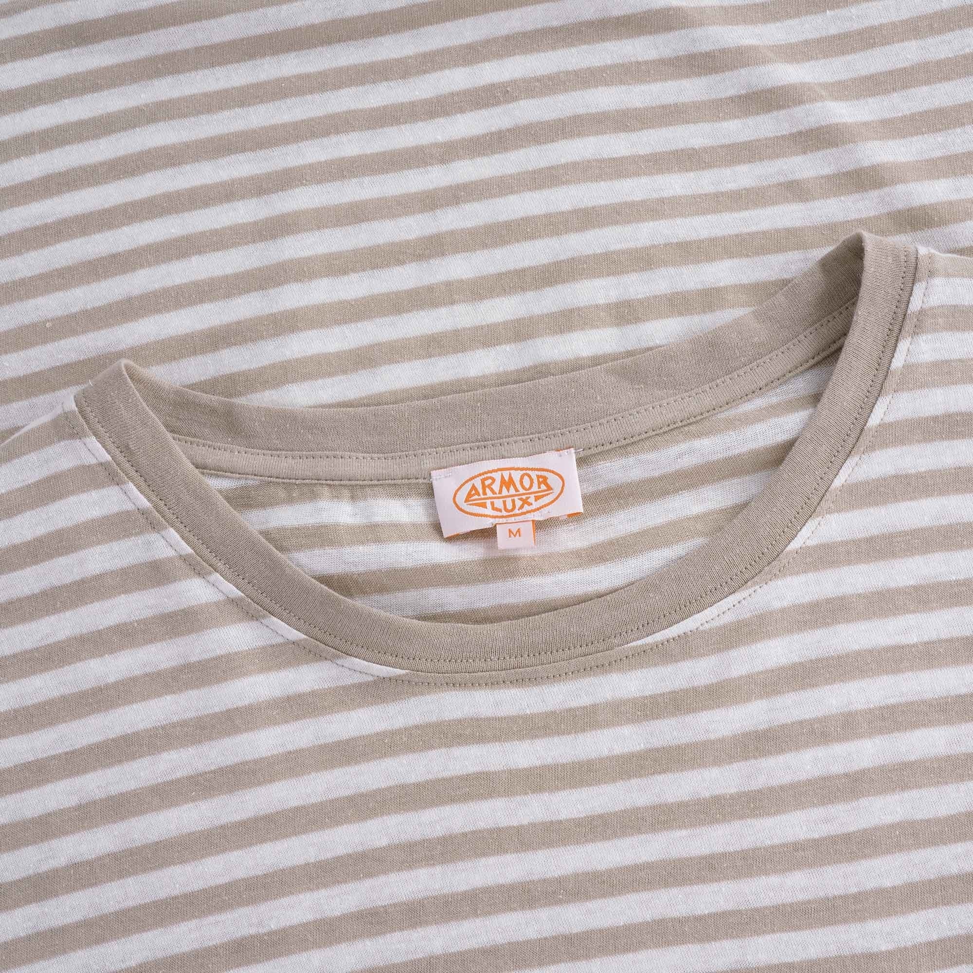 Striped Heritage Pocket T-Shirt - Flax/Nature
