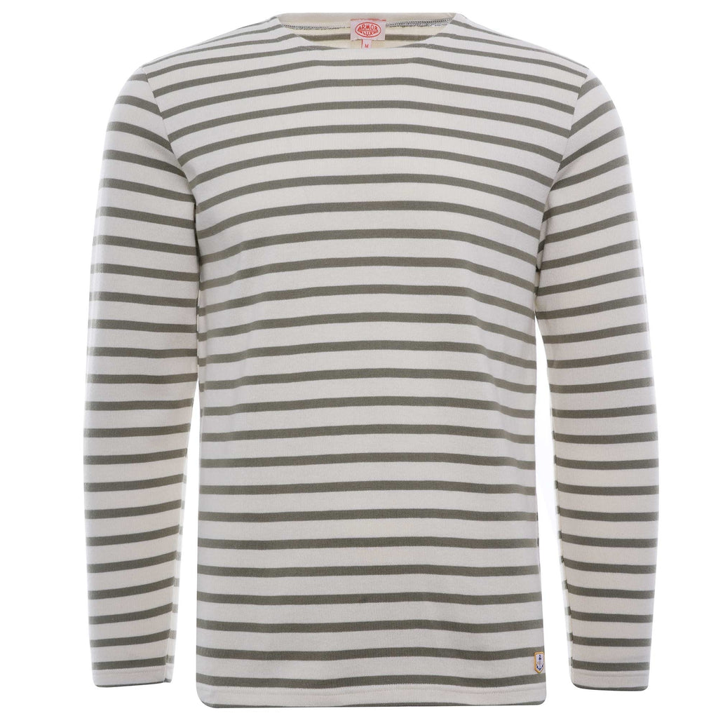 Organic Cotton L/S Mariniere Heritage T-Shirt - Nature/Khaki