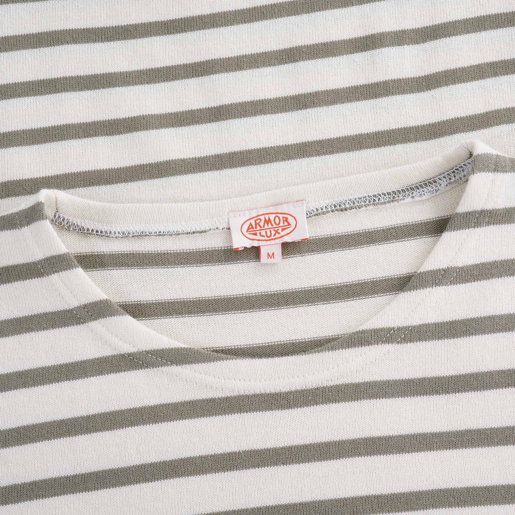 Organic Cotton L/S Mariniere Heritage T-Shirt - Nature/Khaki