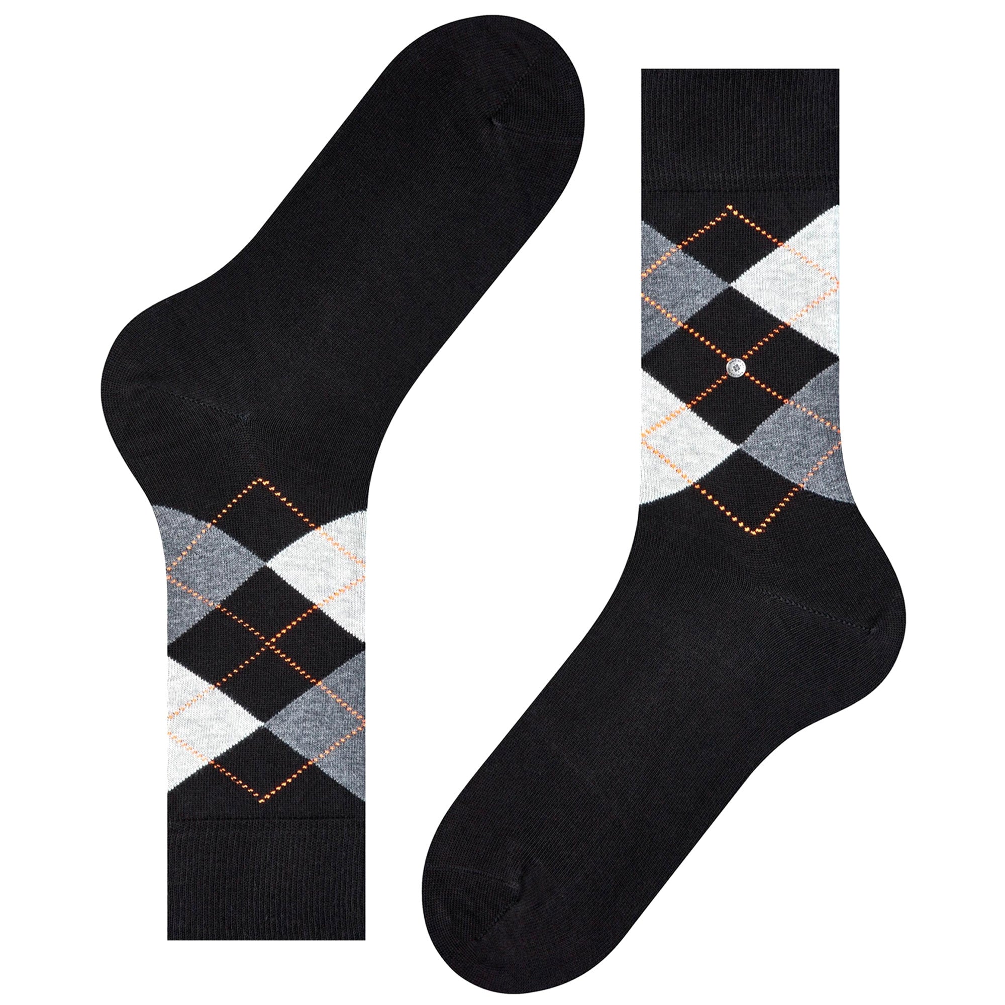 King Soft Combed Socks - Black/Orange