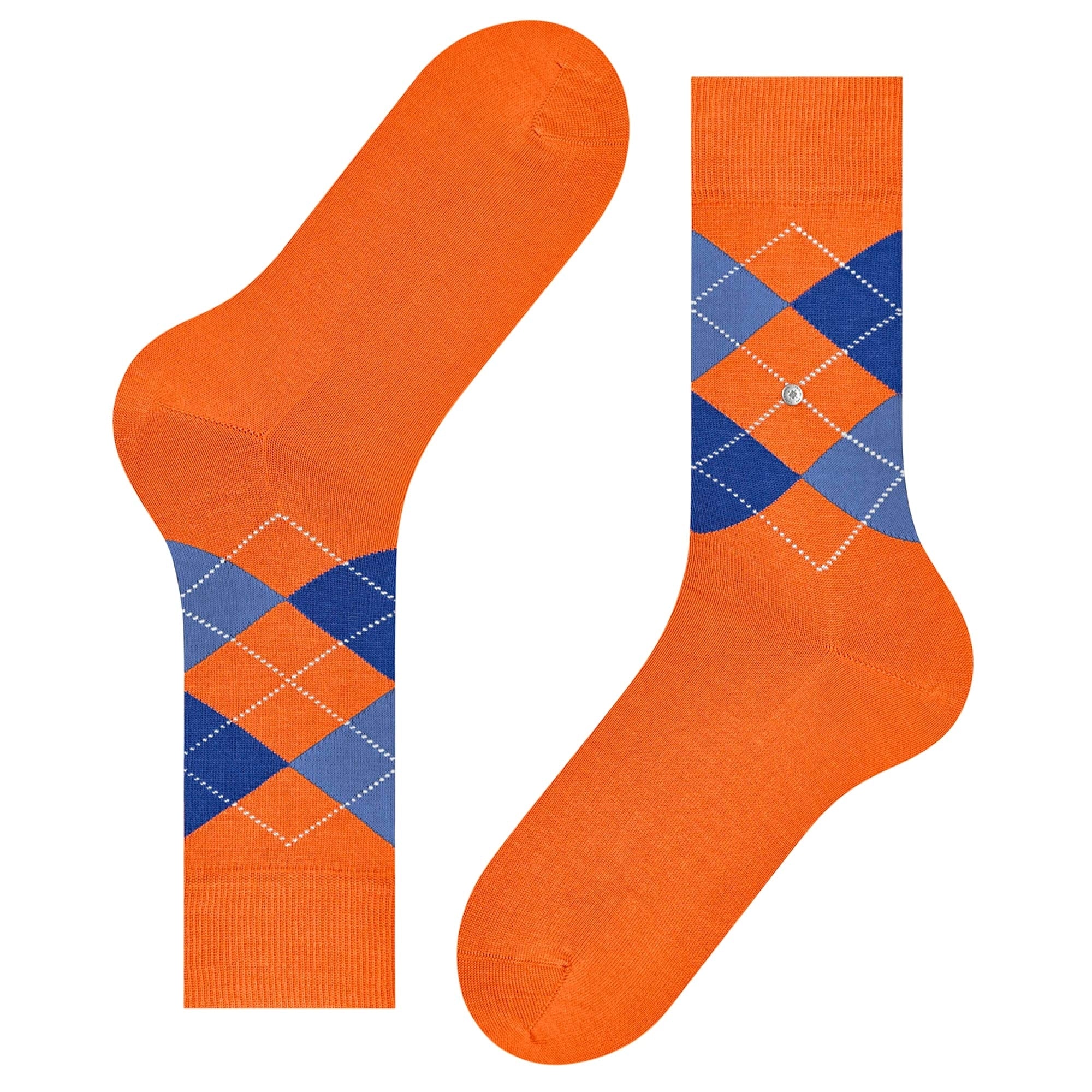 Manchester Mercerised Cotton Socks - Orange/Blue