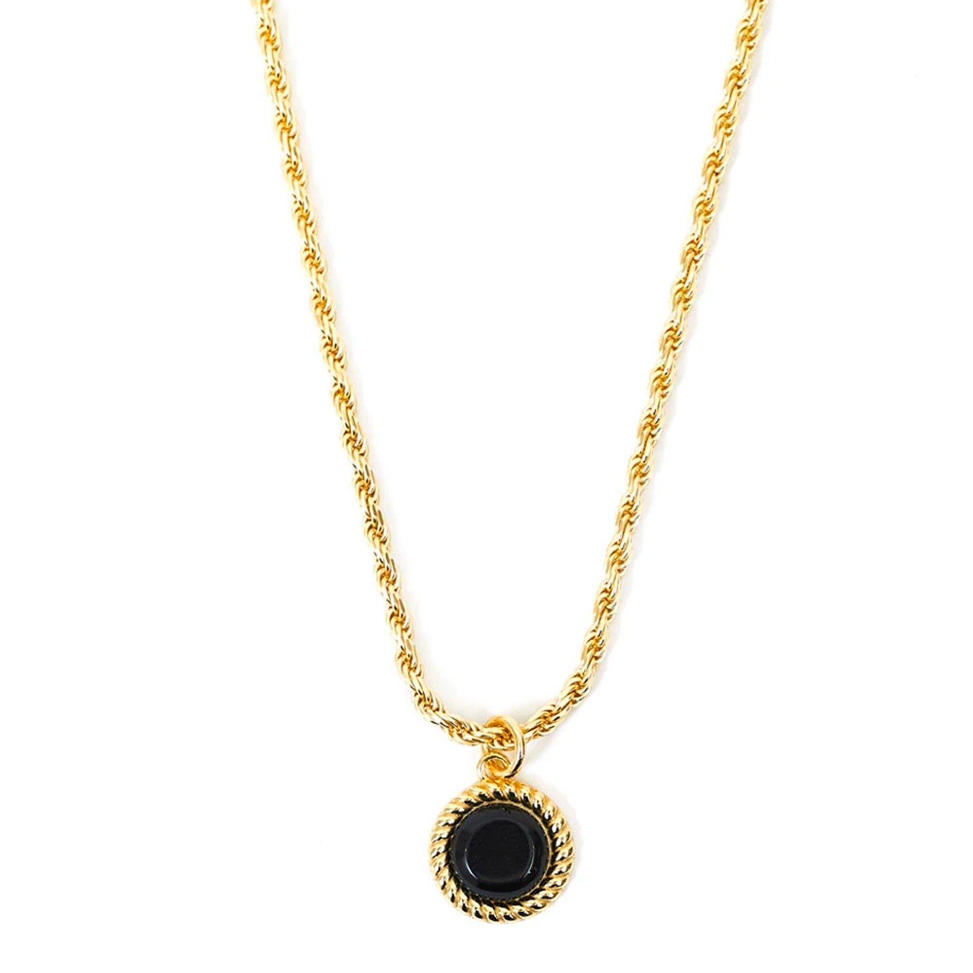 Gold Plated Silver Jet Necklace - Gold