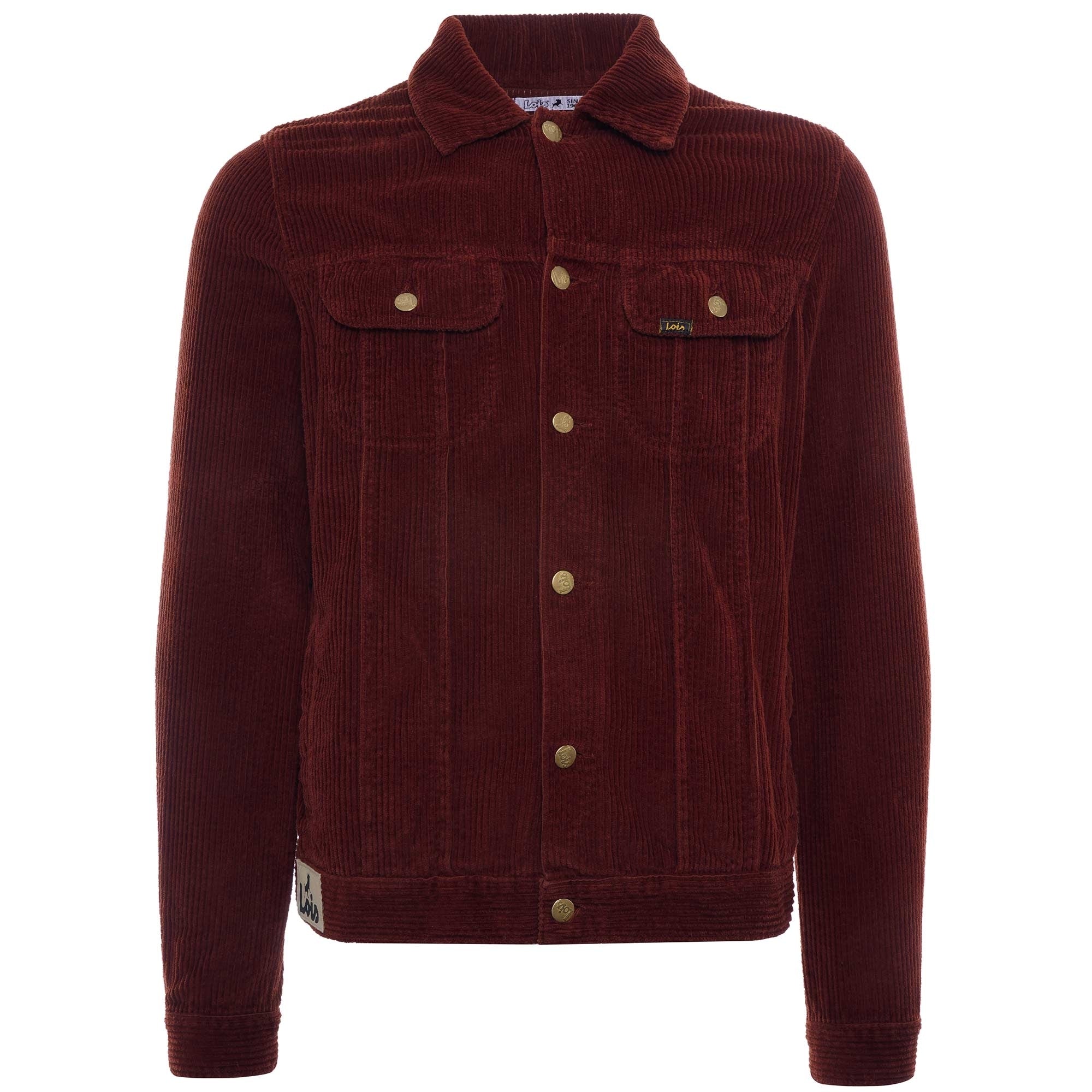 Tejana Jumbo Cord Jacket - Burgundy