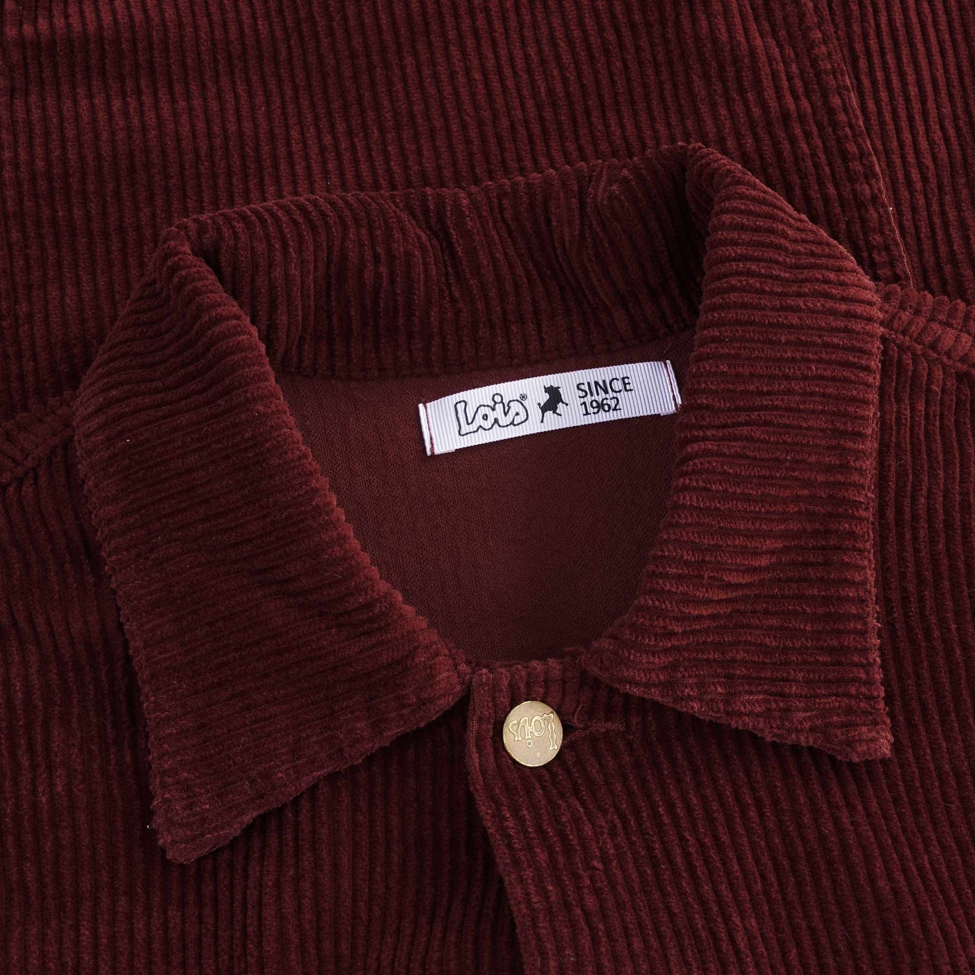 Tejana Jumbo Cord Jacket - Burgundy