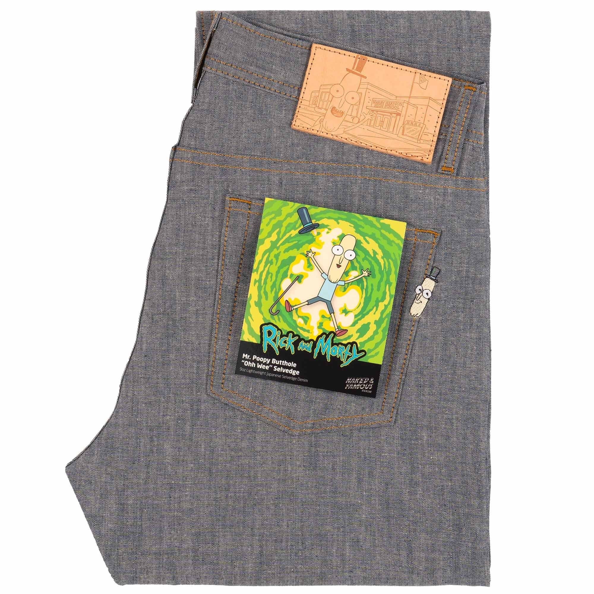 x Rick & Morty Weird Guy Mr. Poopy Butthole "Ohh Wee" Selvedge - Indigo