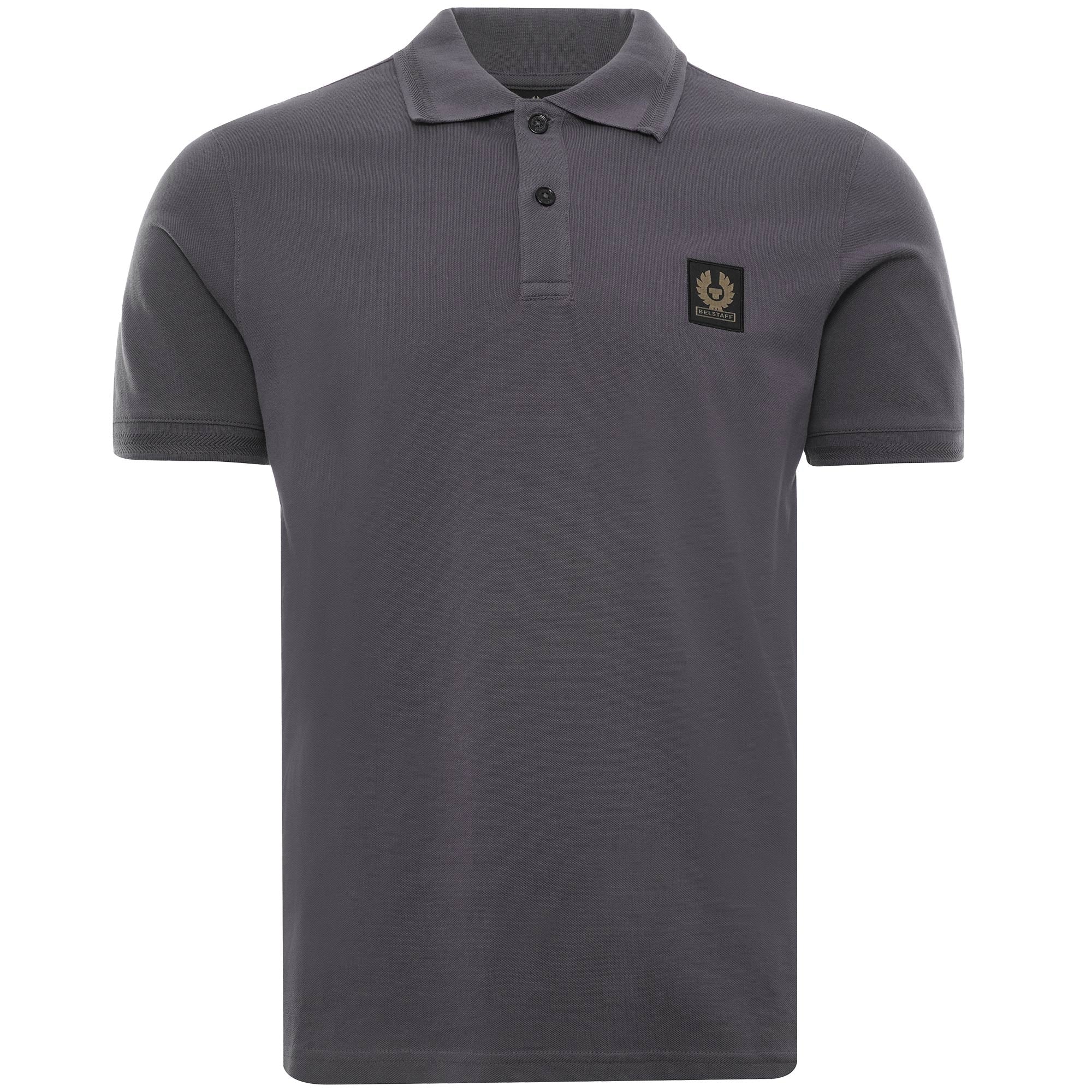 Pique Weave Short Sleeved Polo - Granite