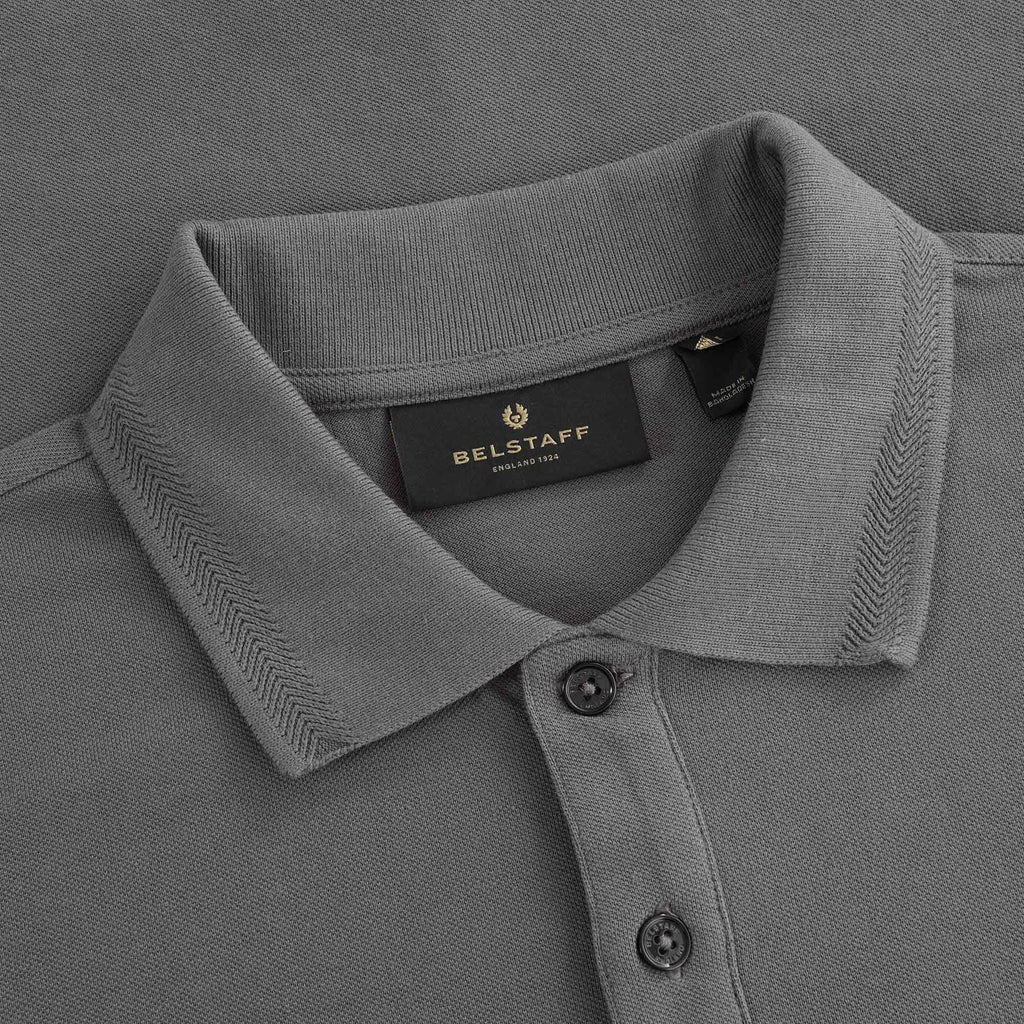 Pique Weave Short Sleeved Polo - Granite