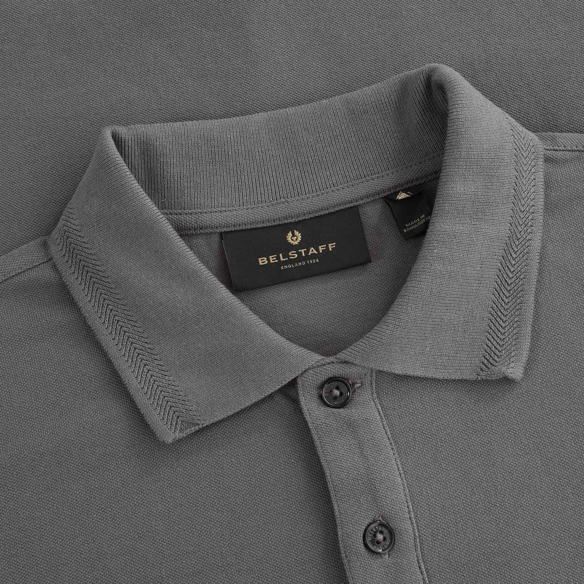 Pique Weave Short Sleeved Polo - Granite