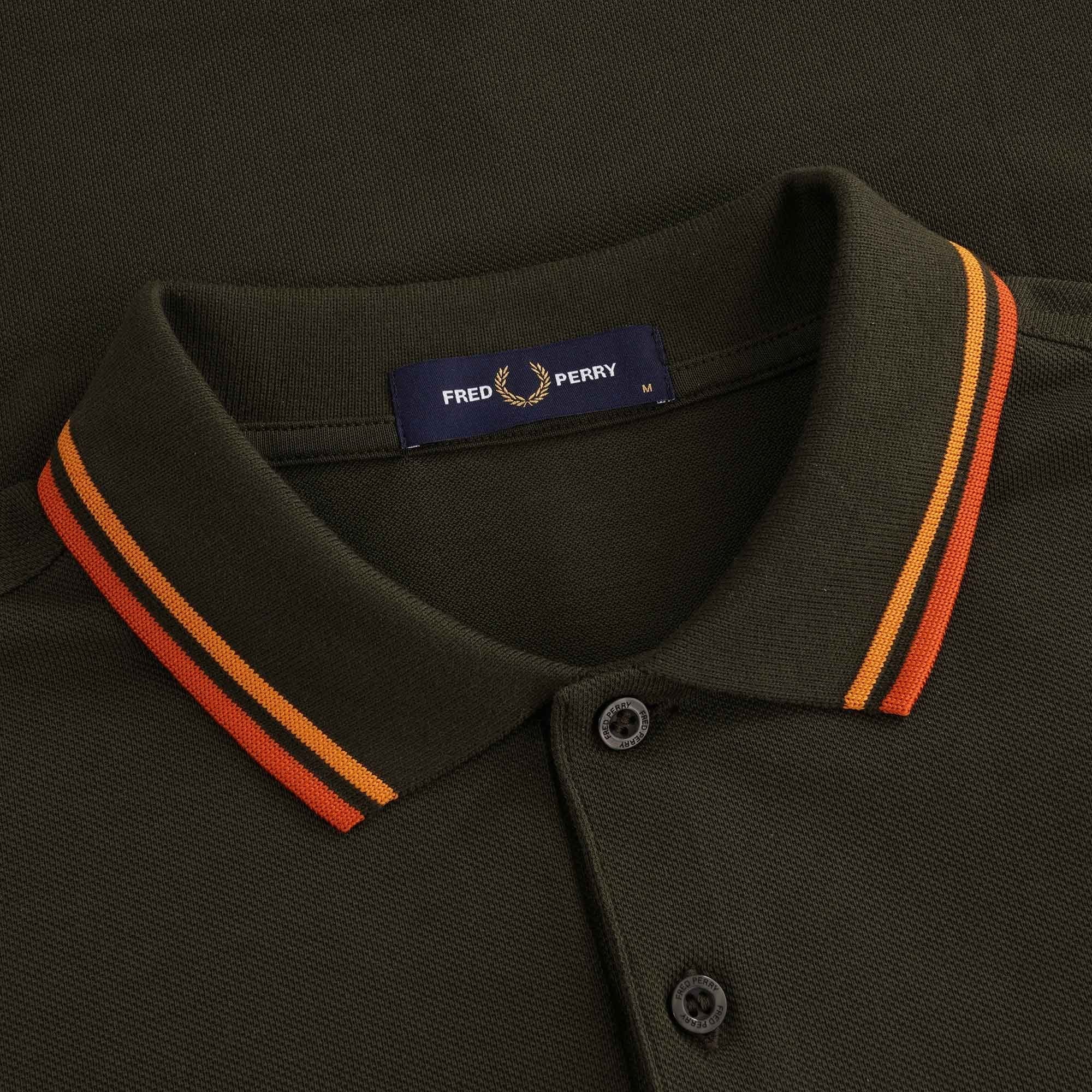 M3600 Twin Tipped Polo - Hunting Green/ Bright Gold/ Rust