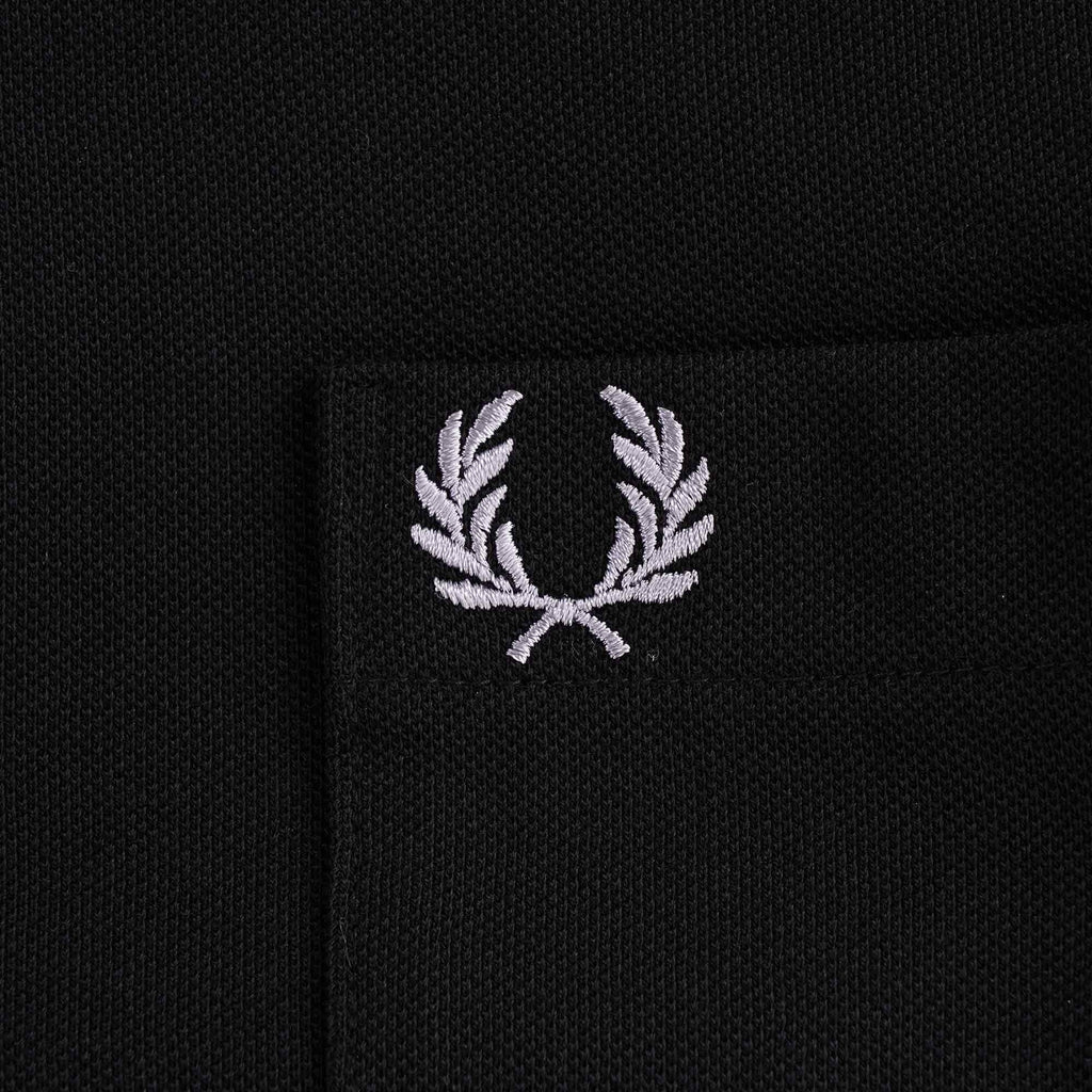 Button Down Collar Polo Shirt - Black