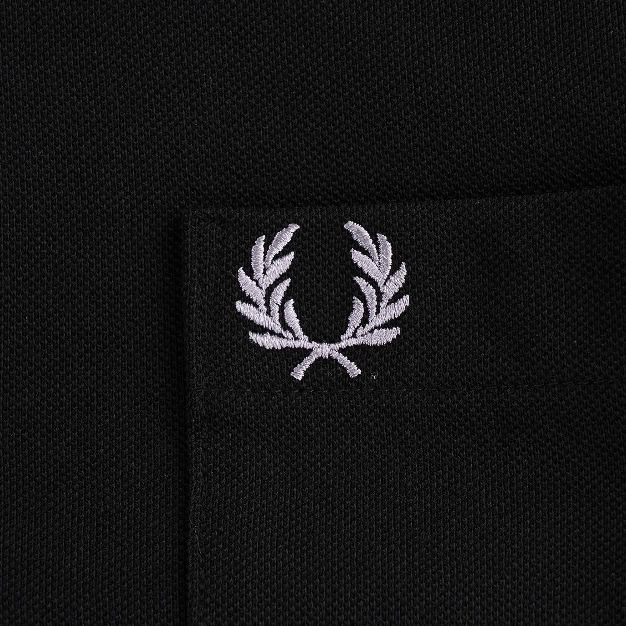 Button Down Collar Polo Shirt - Black