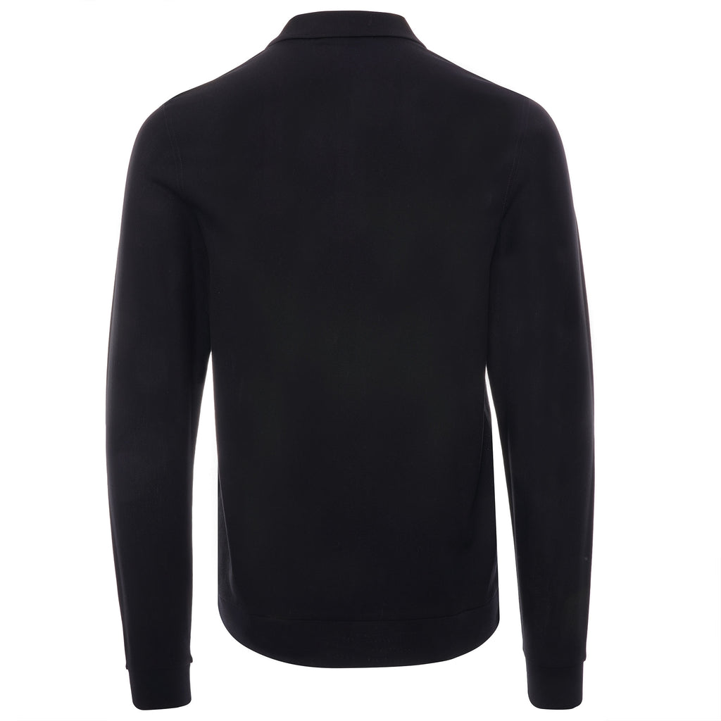 Striped Refined Piqu Polo Shirt - Black