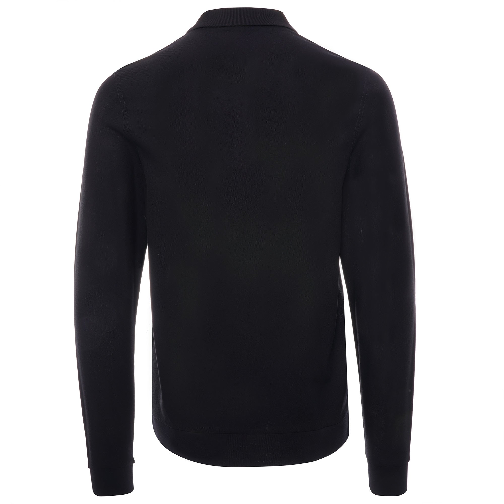 Striped Refined Piqu Polo Shirt - Black