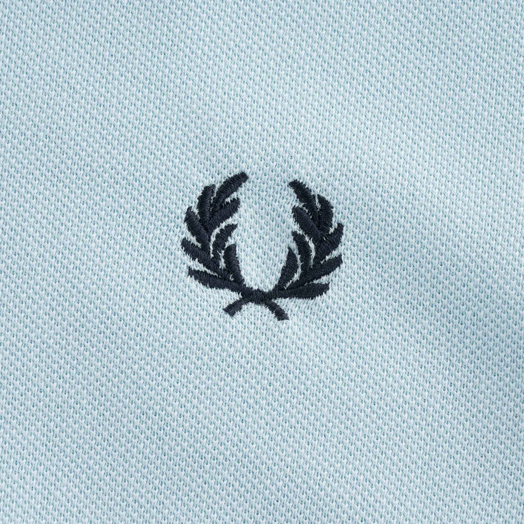 Bomber Collar Piqu Shirt - Chalk Blue