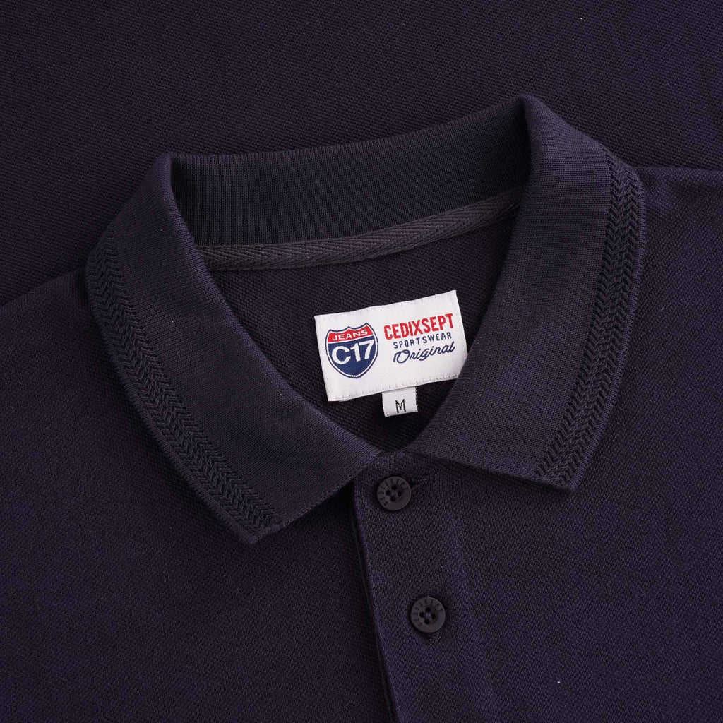 Oxford Pique Polo - Navy